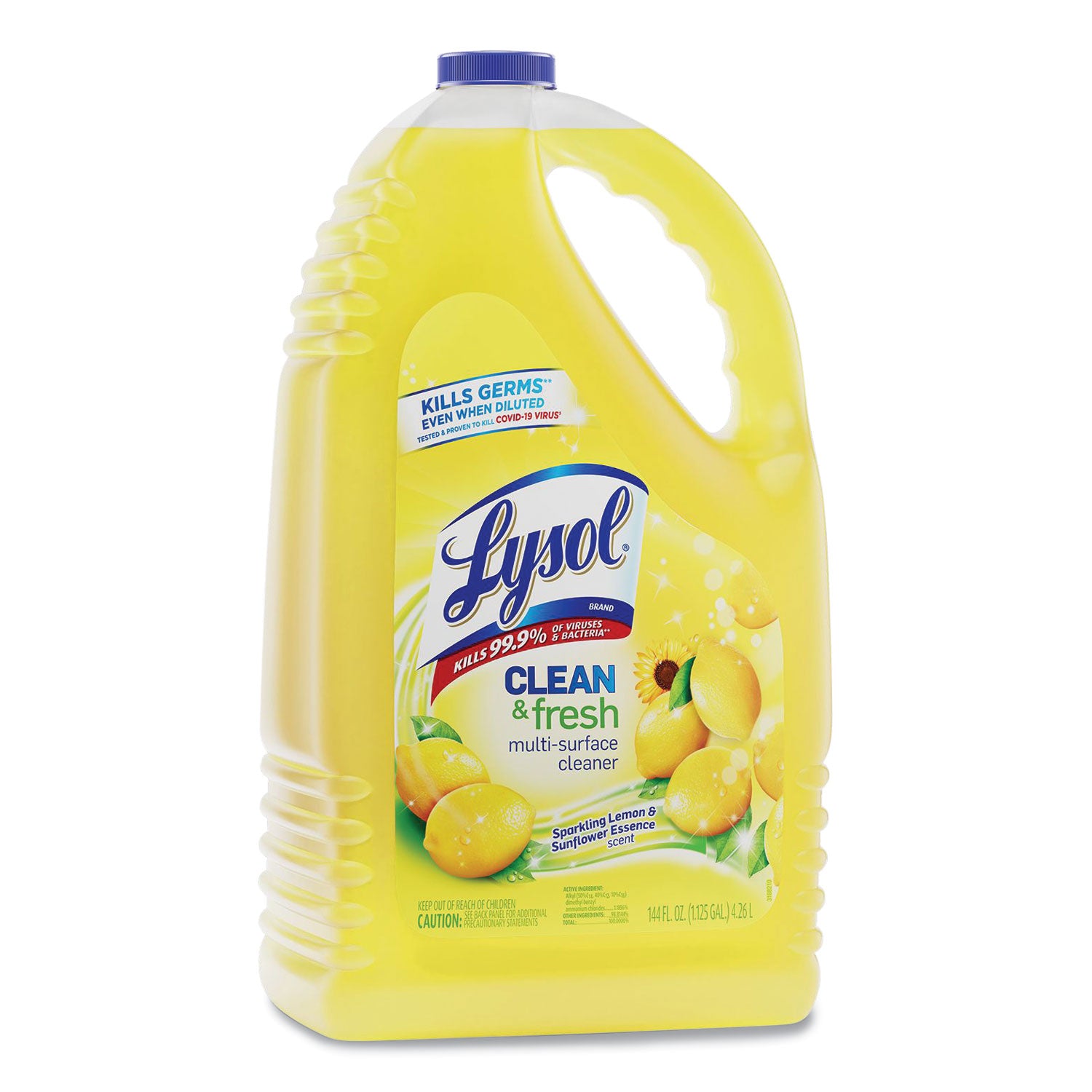 LYSOL® Brand Clean and Fresh Multi-Surface Disinfectant Cleaner, Sparkling Lemon and Sunflower Essence, 144 oz Bottle, 4/Carton