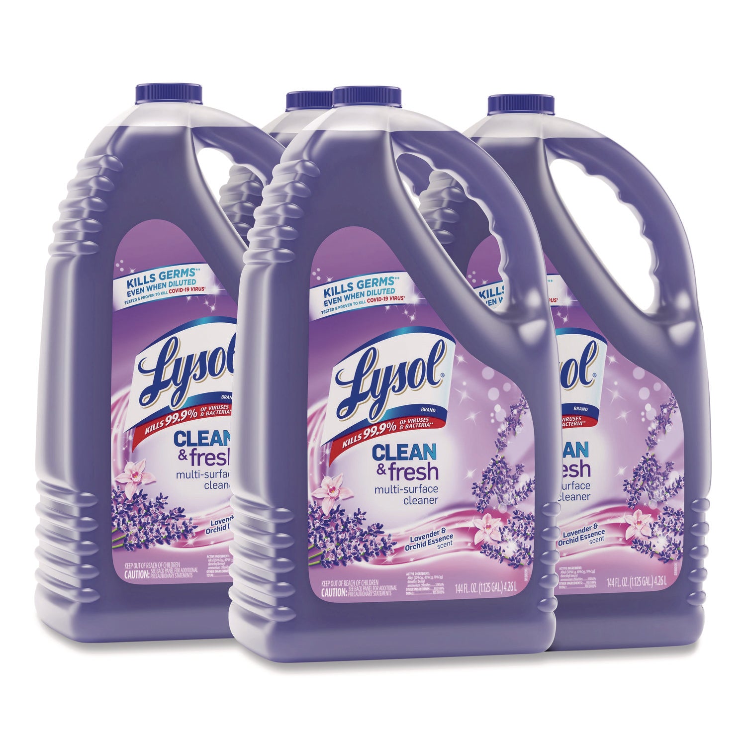 Clean and Fresh Multi-Surface Cleaner, Lavender and Orchid Essence, 144 oz Bottle, 4/Carton