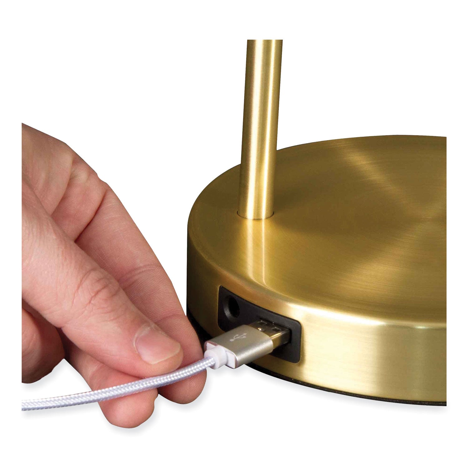 OttLite® Wellness Series Direct LED Desk Lamp, 4" to 18" High, Brass