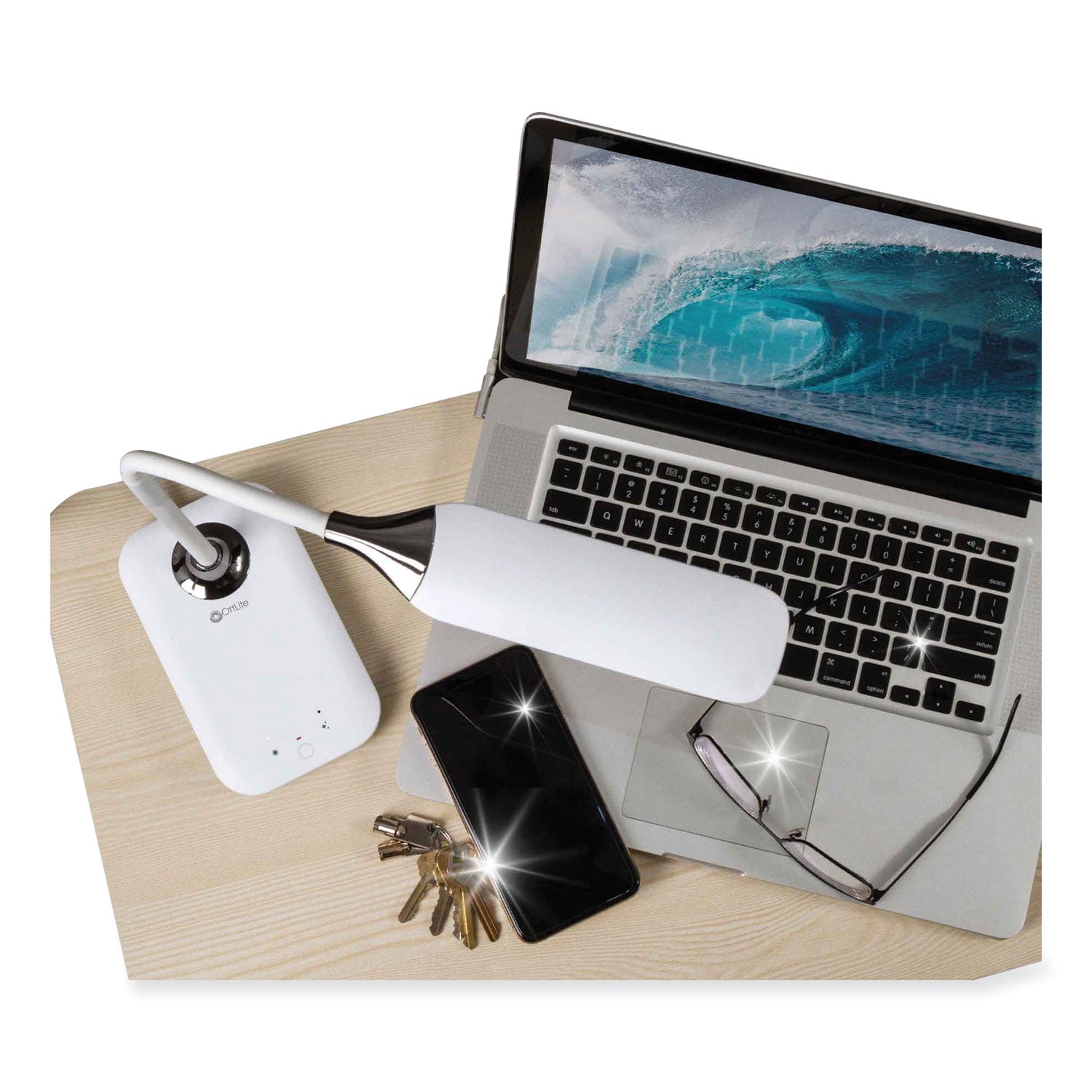 OttLite® Wellness Series Sanitizing Enhance LED Desk Lamp, 8.5" to 11" High, White