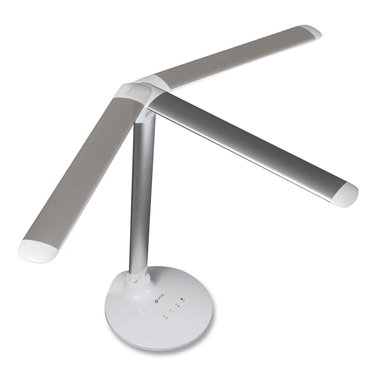 OttLite® Wellness Series Command LED Desk Lamp with Voice Assistant, 17.75" to 29" High, Silver