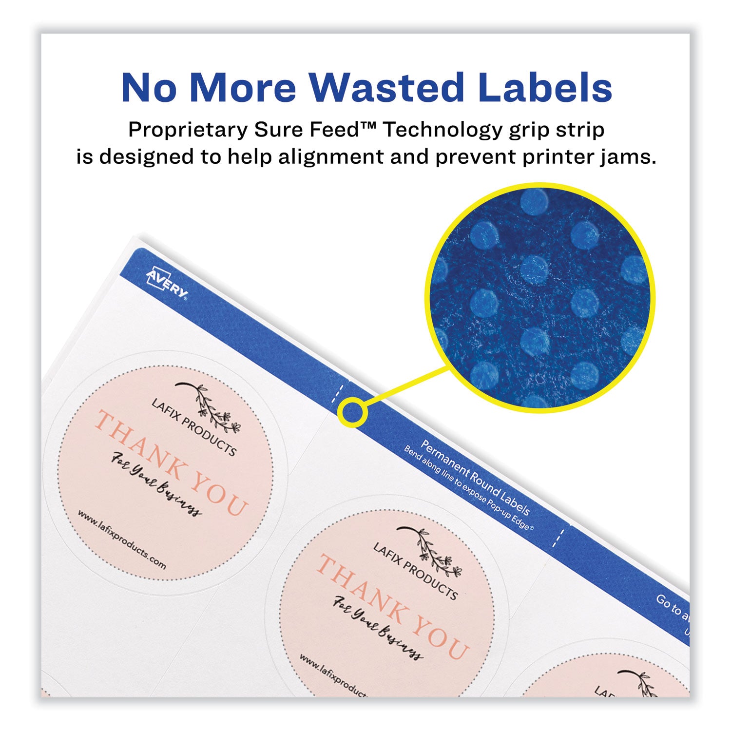Avery® Laser/Inkjet Media Labels, Inkjet/Laser Printers, 2.5" dia, Matte White, 9 Labels/Sheet, 25 Sheets/Pack