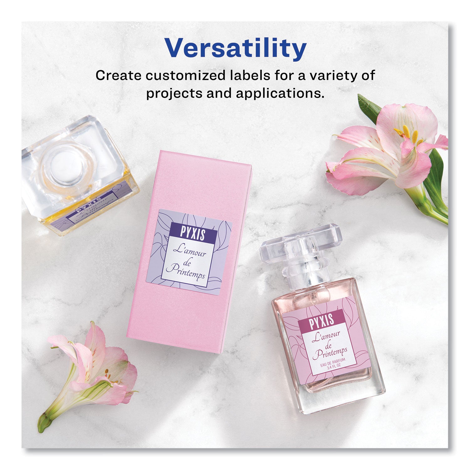 Avery® Square Labels With Sure Feed And Trueblock, 2 X 2, White, 300/pack