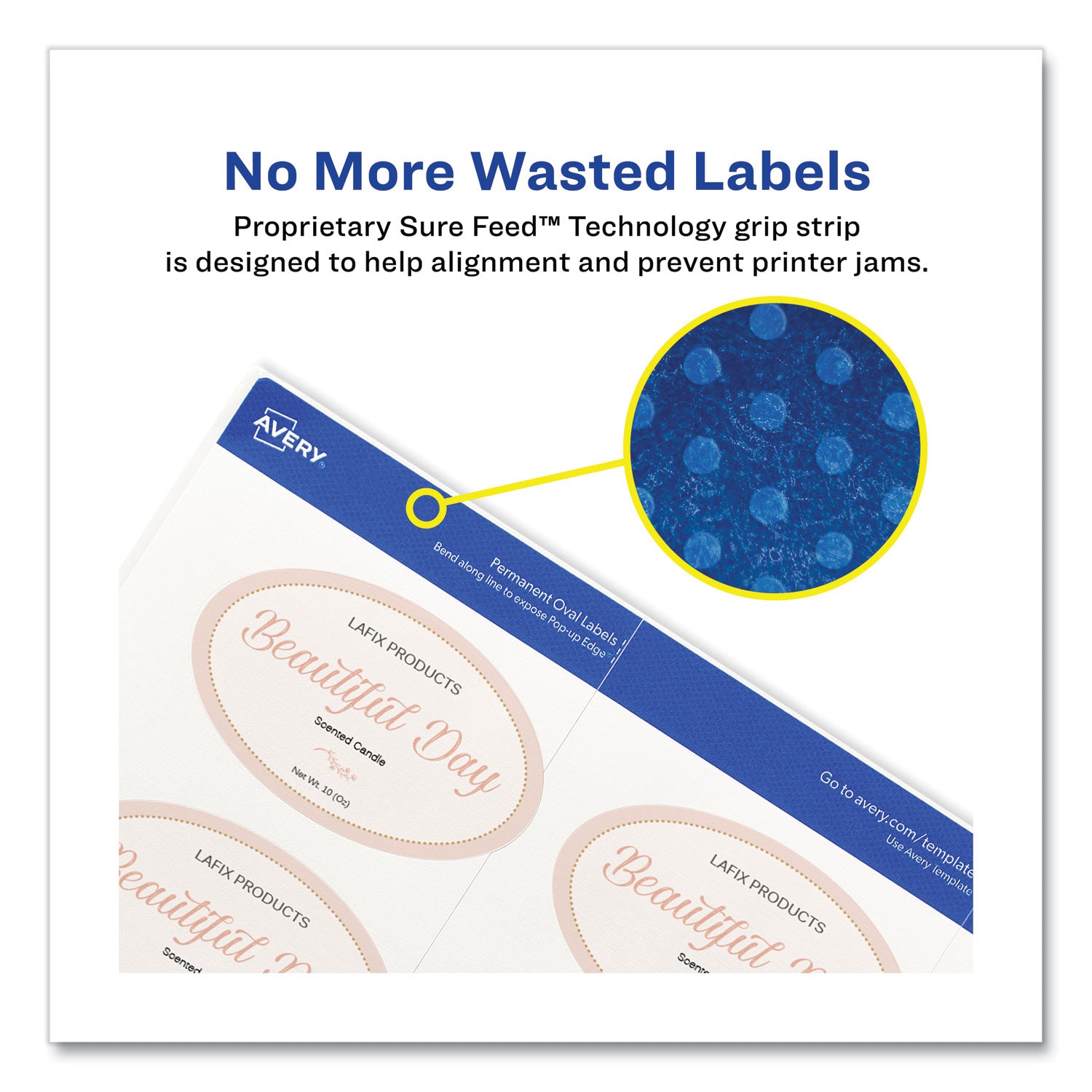 Avery® Oval Print-To-The-Edge Labels, 2 X 3.33, White, 8/sheet, 10 Sheets/pack