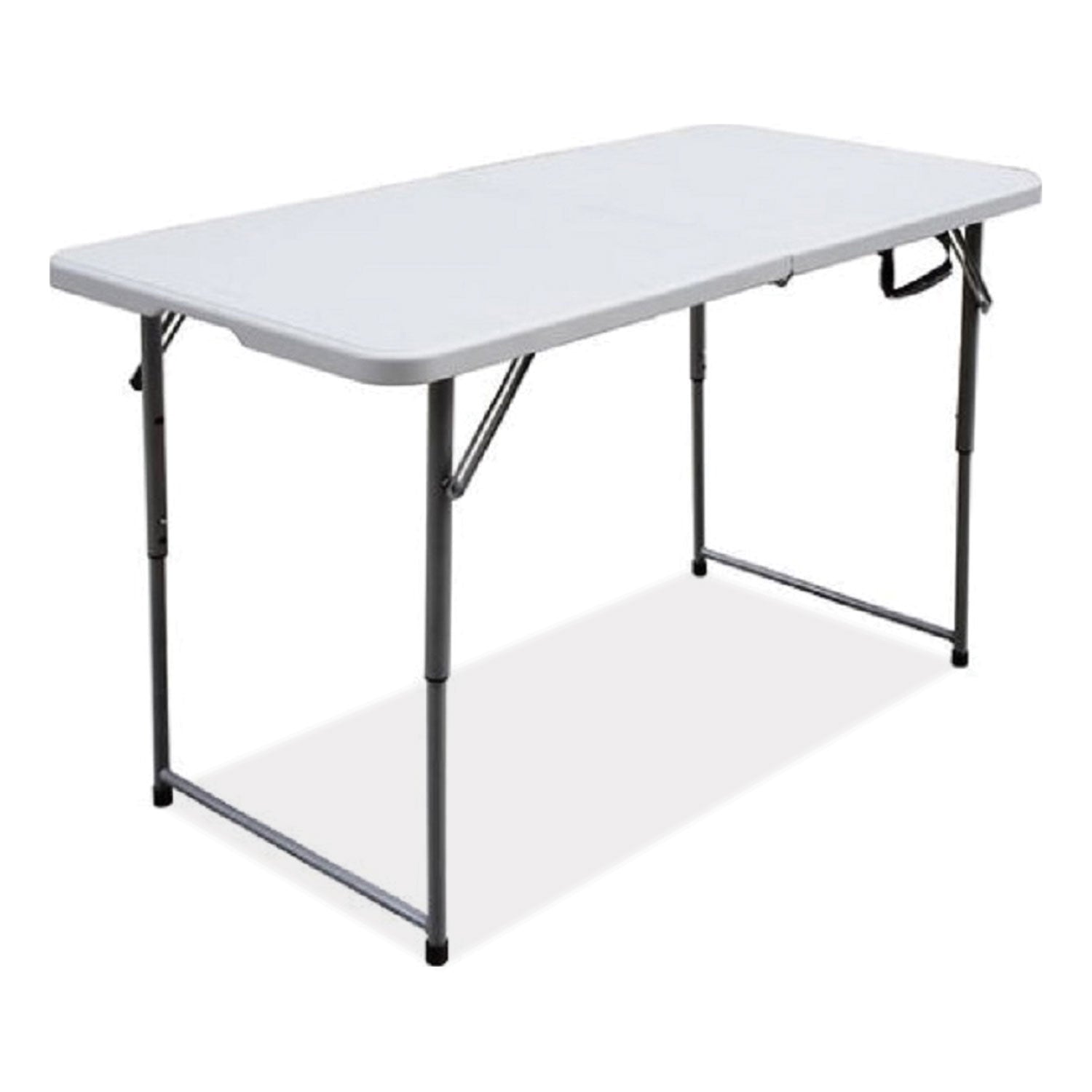 Iceberg Bifold Resin Folding Table, Rectangular, 48" x 23.6" x 29.1", White Granite Top, Gray Base/Legs, 2/Pack