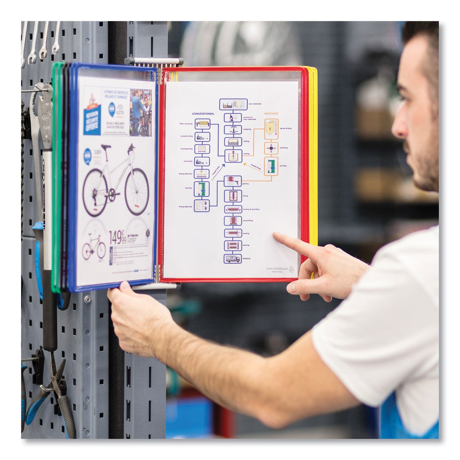 djois® by Tarifold Wall Unit Magnetic Starter Set, 10 Sections, 20-Sheet Capacity, Gray