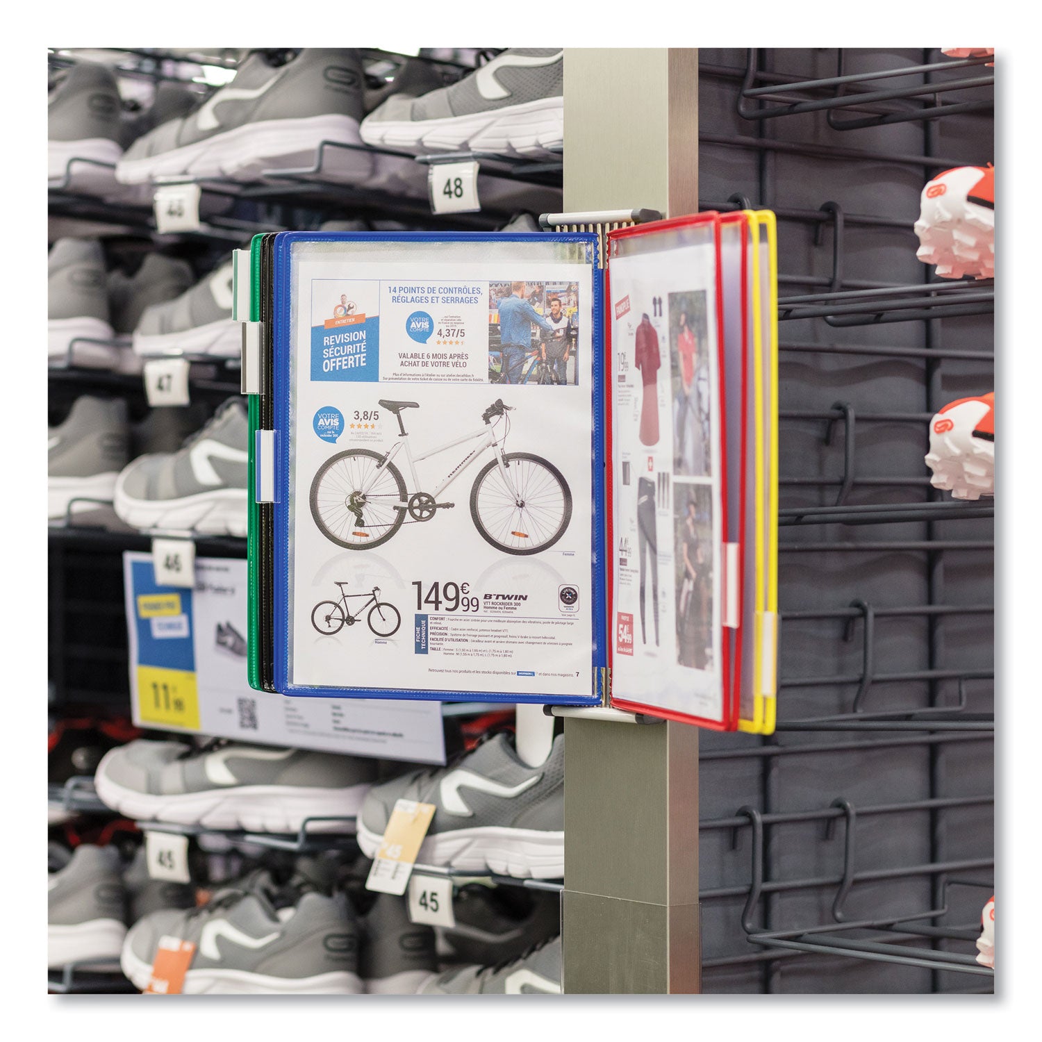 djois® by Tarifold Wall Unit Magnetic Starter Set, 10 Sections, 20-Sheet Capacity, Gray