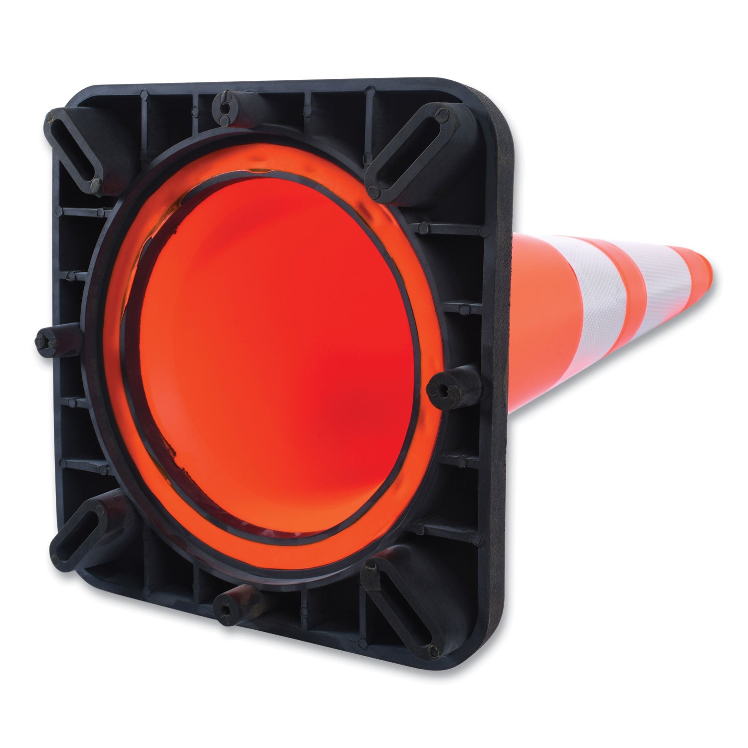 Tatco Traffic Cone, 10.75 x 10.75 x 28, Orange/Silver/Black