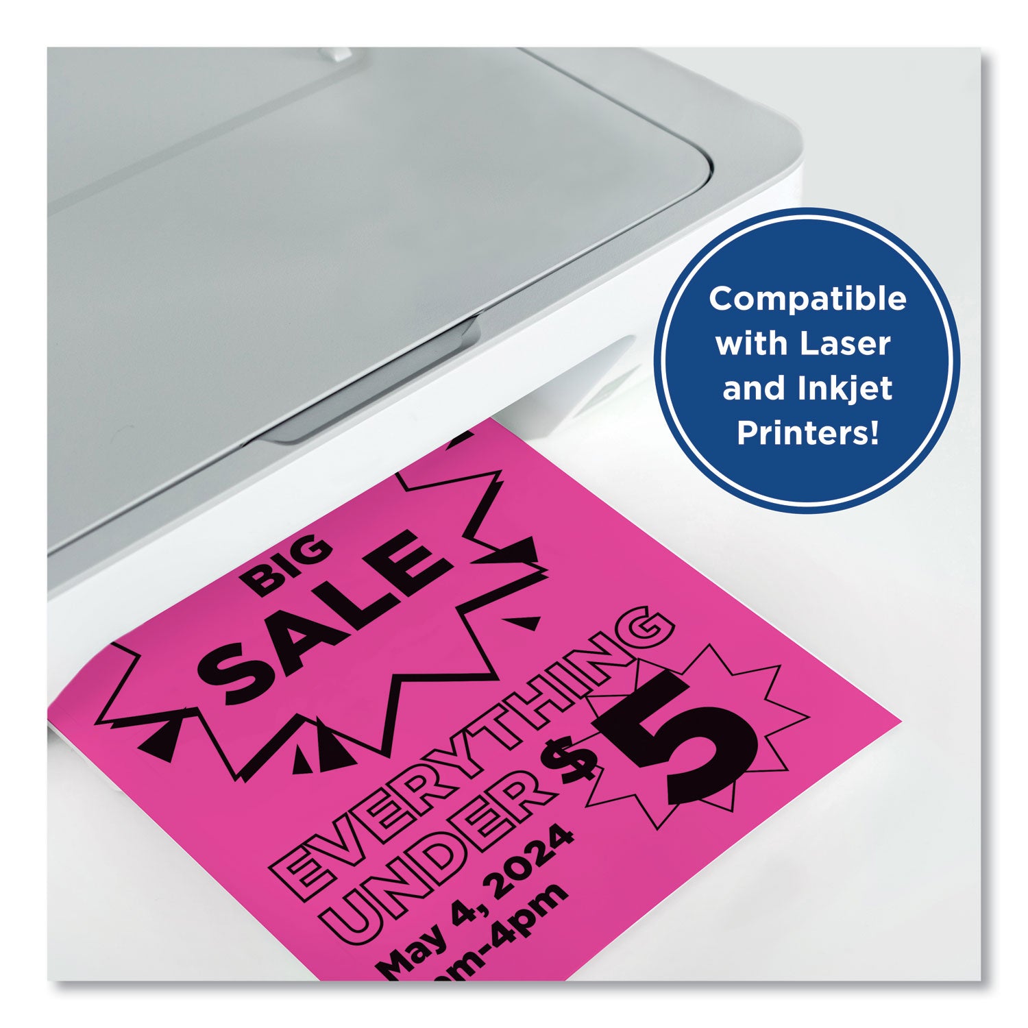 PrintWorks® Professional Color Paper, 24 lb Text Weight, 8.5 x 11, Fuchsia, 500/Ream