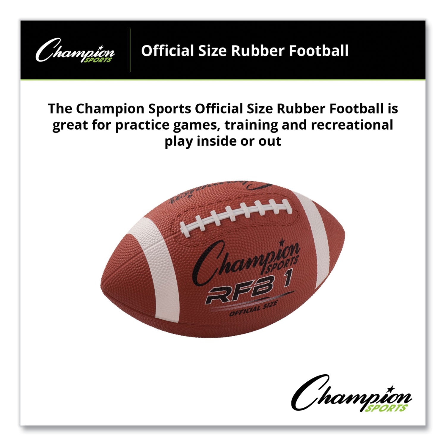 Champion Sports Rubber Sports Ball, Football, Official NFL, No. 9 Size, Brown