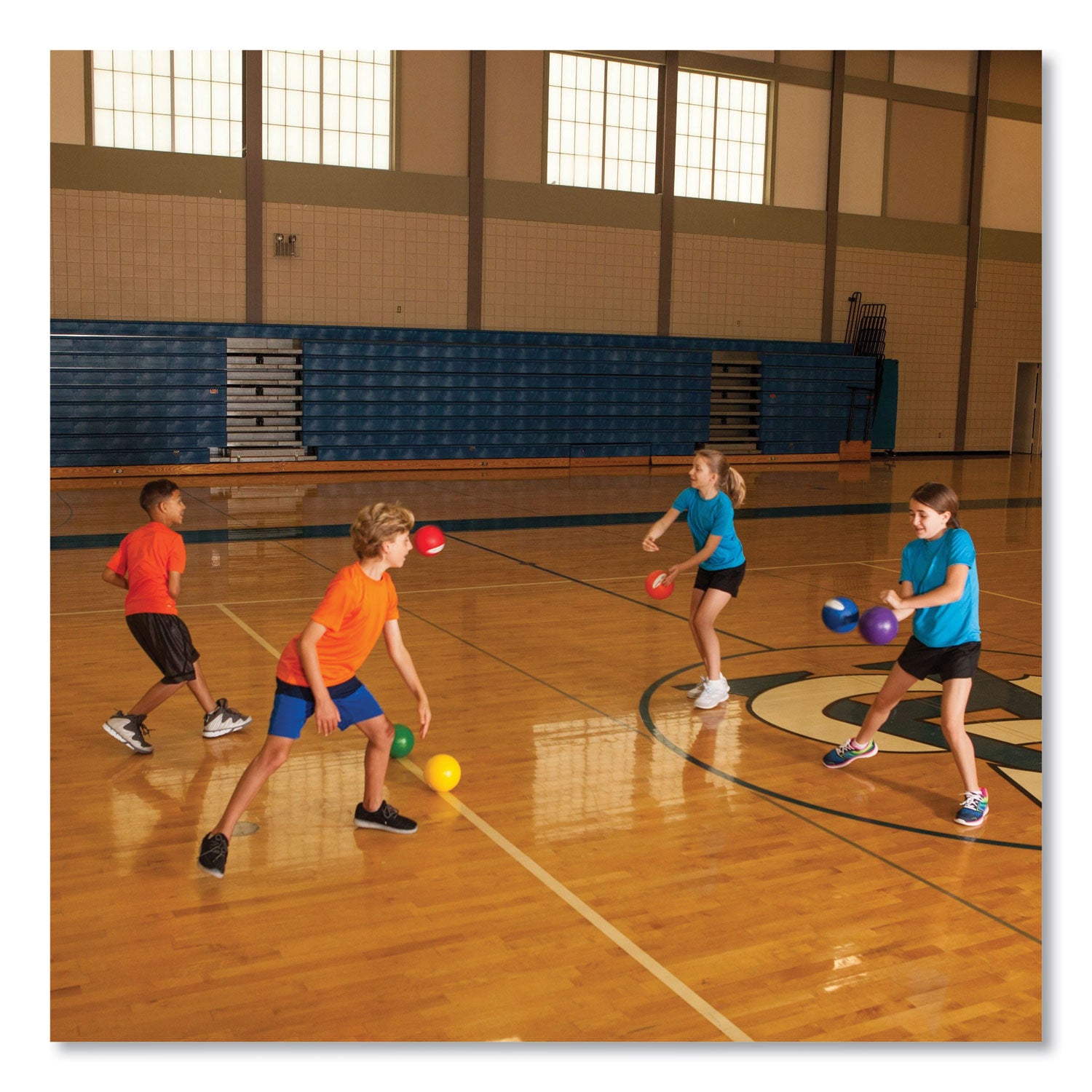 Champion Sports Rhino Skin Dodge Ball Set, 6" Diameter, Assorted Colors, 6/set