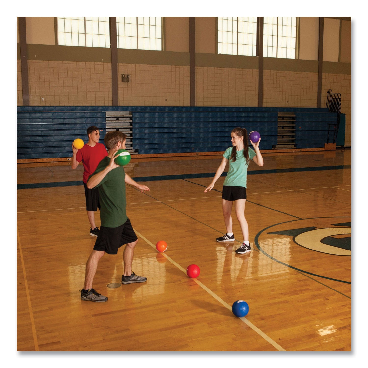 Champion Sports Rhino Skin Dodge Ball Set, 6" Diameter, Assorted Colors, 6/set