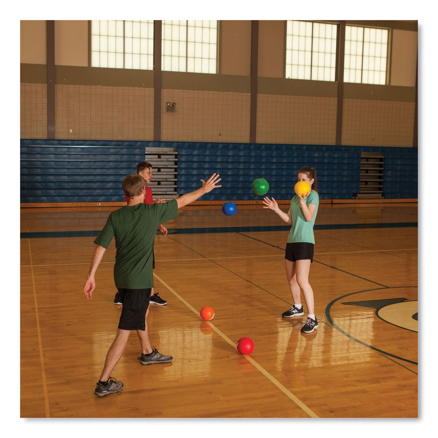 Champion Sports Rhino Skin Dodge Ball Set, 6" Diameter, Assorted Colors, 6/set