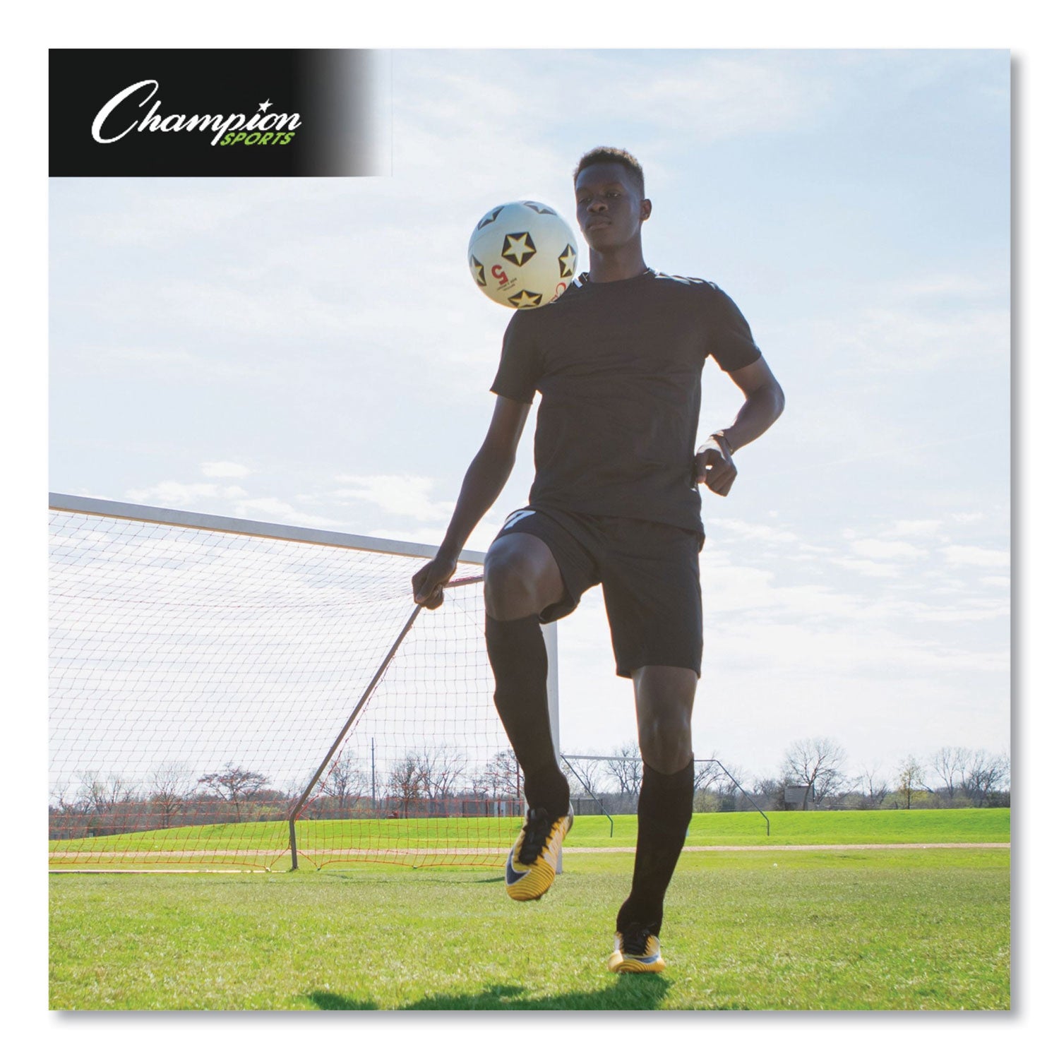 Champion Sports Rubber Sports Ball, For Soccer, No. 5 Size, White/black