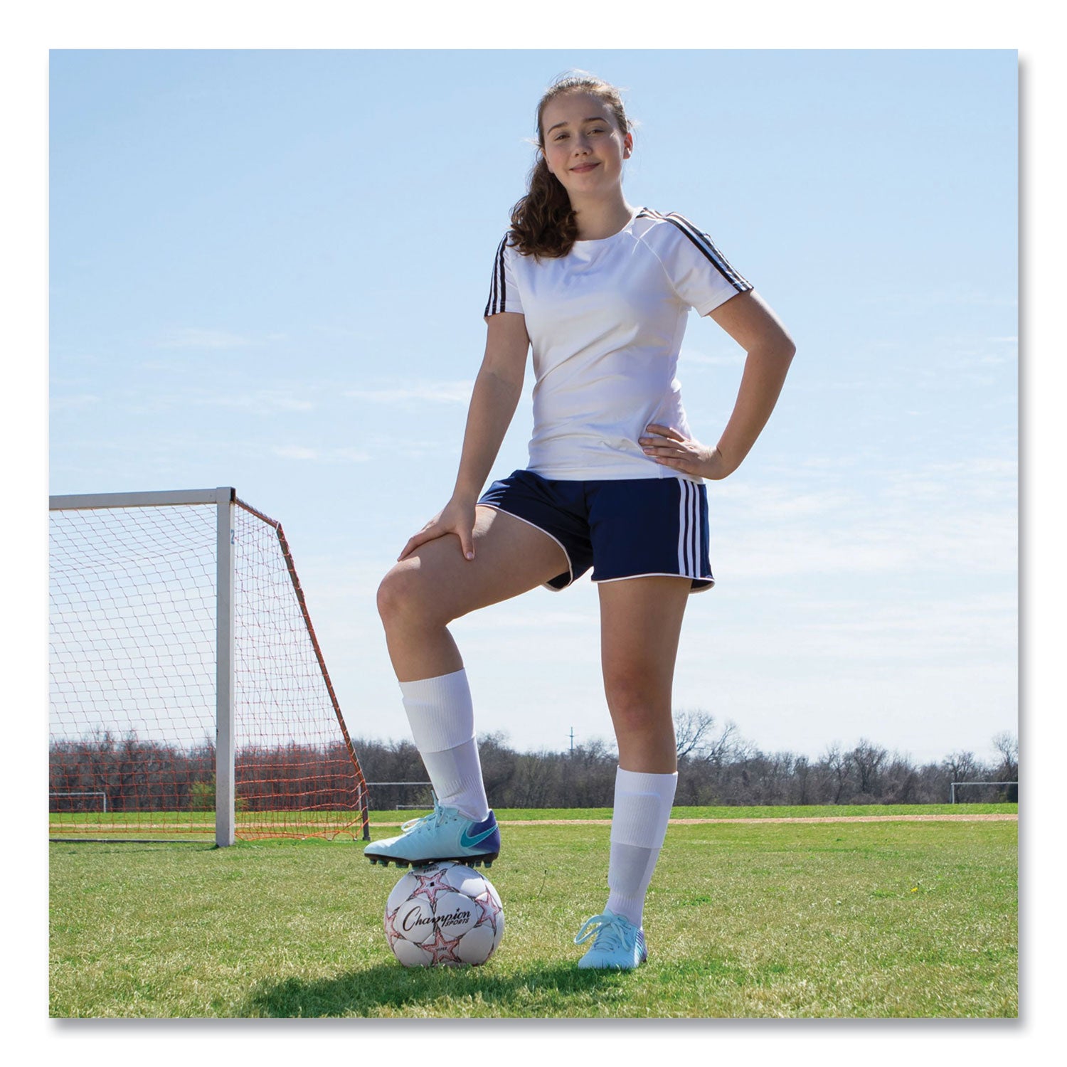 Champion Sports Viper Soccer Ball, No. 4 Size, 8" To 8.25" Diameter, White