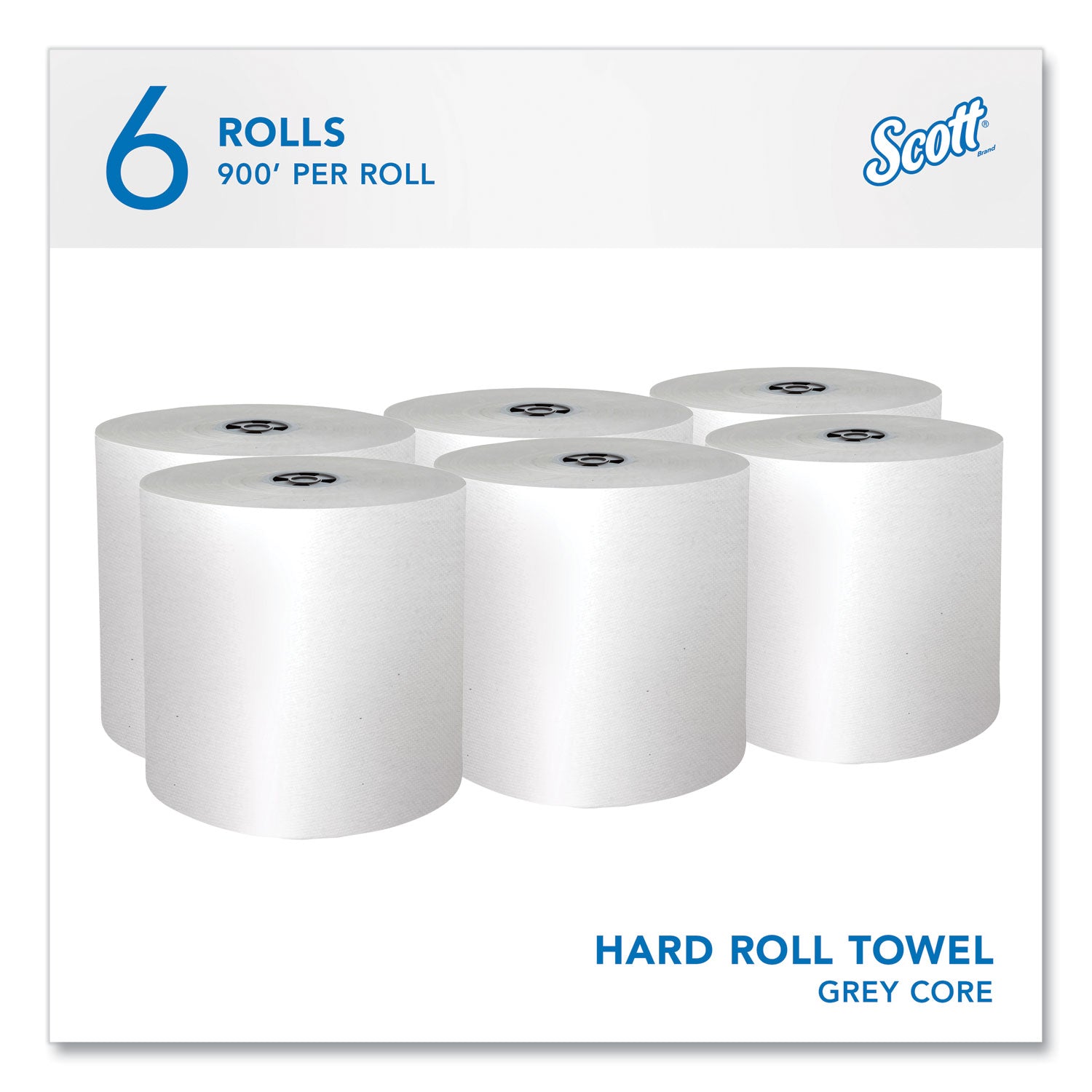 Scott® Pro Hard Roll Paper Towels with Absorbency Pockets, for Scott Pro Dispenser, Gray Core Only, 1-Ply, 7.5" x 900 ft, 6 Rolls/CT