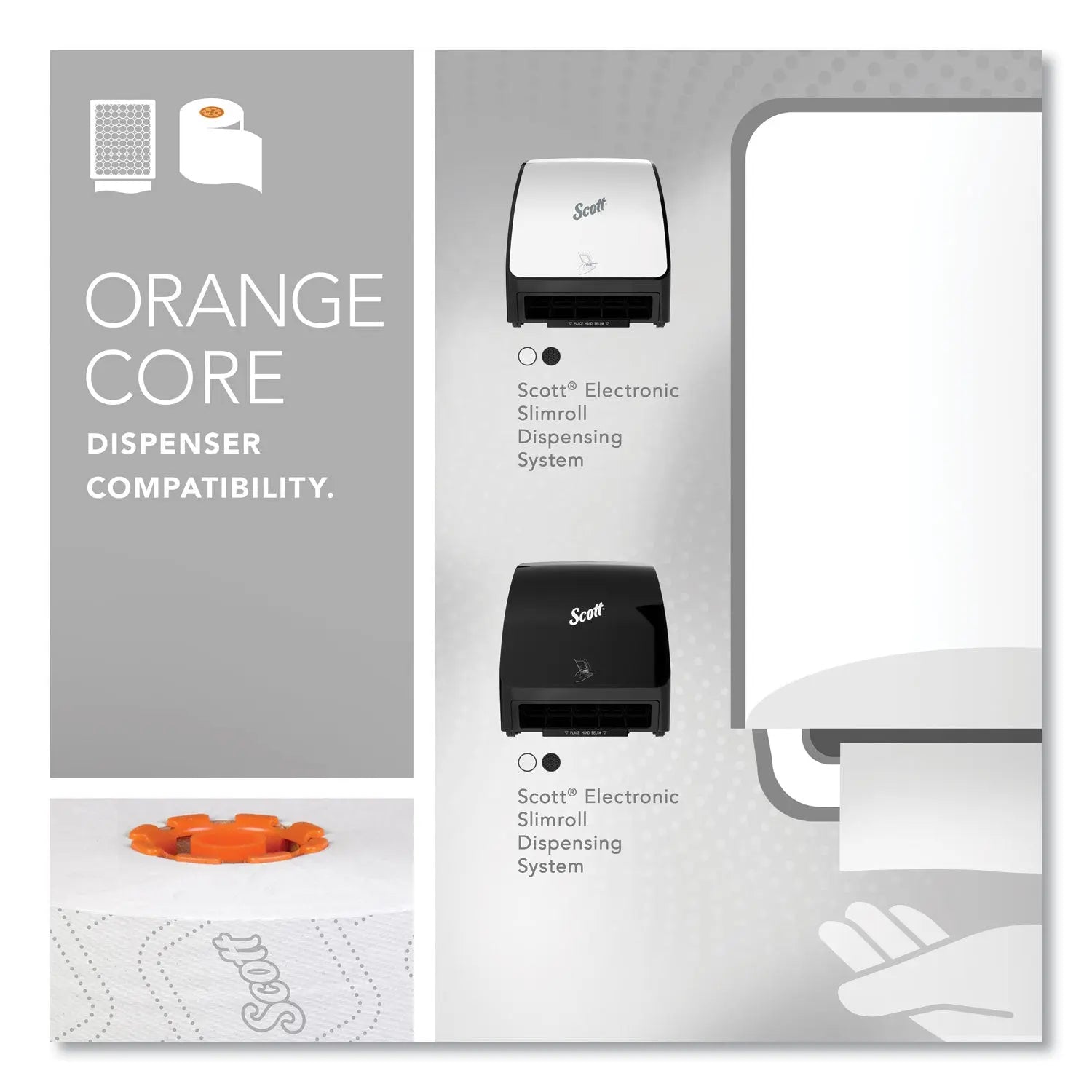 Slimroll Towels, 1-Ply, 8" x 580 ft, White/Orange Core, 6 Roll/Carton Scott® Flipcost