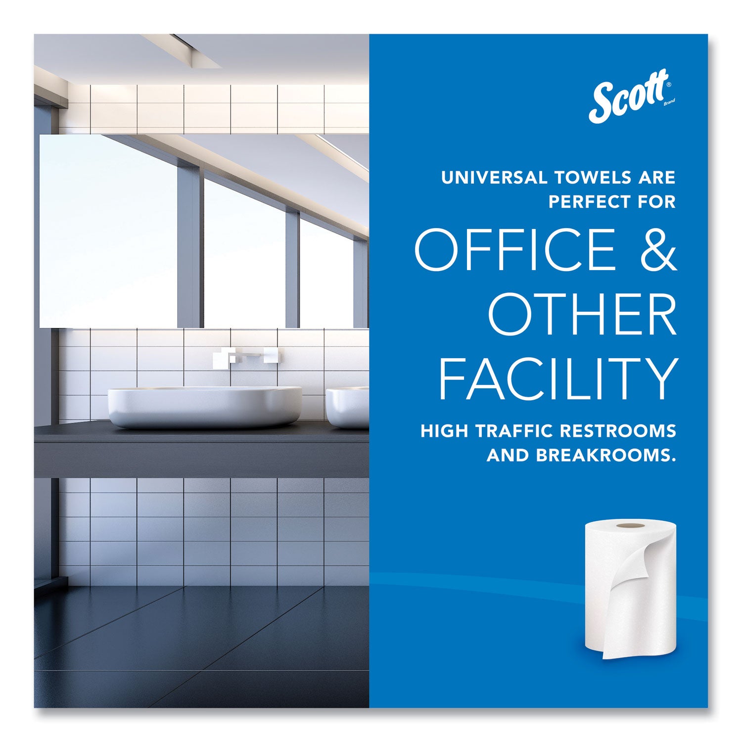 Scott® Essential 100% Recycled Fiber Hard Roll Towel, 1-Ply, 8" x 800 ft, 1.5" Core, White, 12 Rolls/Carton