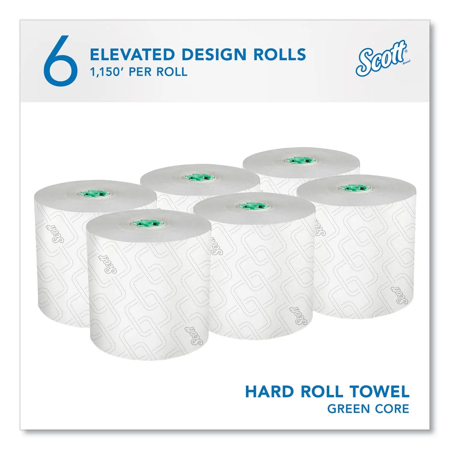 Pro Hard Roll Paper Towels with Elevated Scott Design for Scott Pro Dispenser, Green Core Only, 1-Ply, 1,150 ft, 6 Rolls/CT Scott® Flipcost
