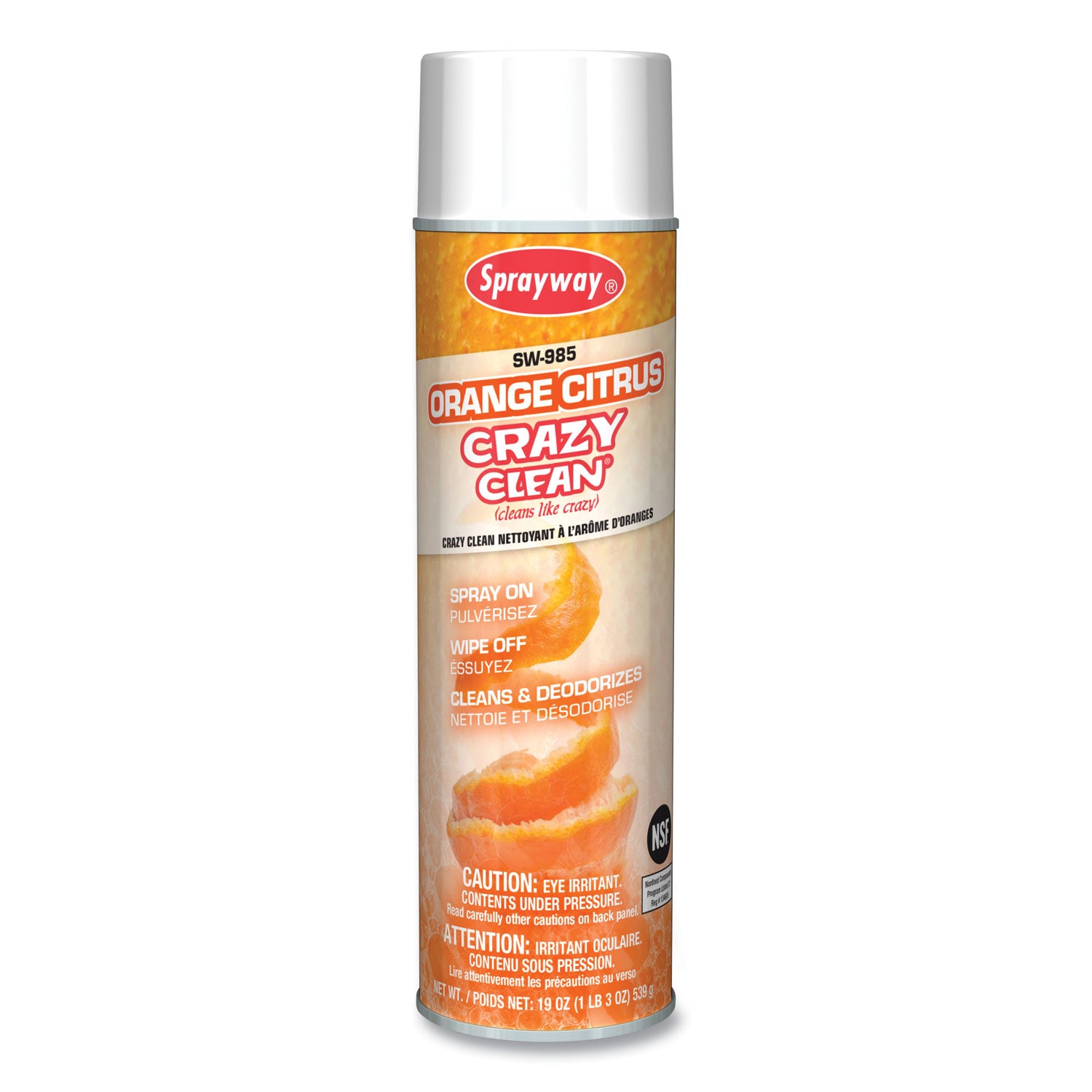 Sprayway® Orange Citrus Crazy Clean, Orange Scent, 19 oz Aerosol Spray, Dozen
