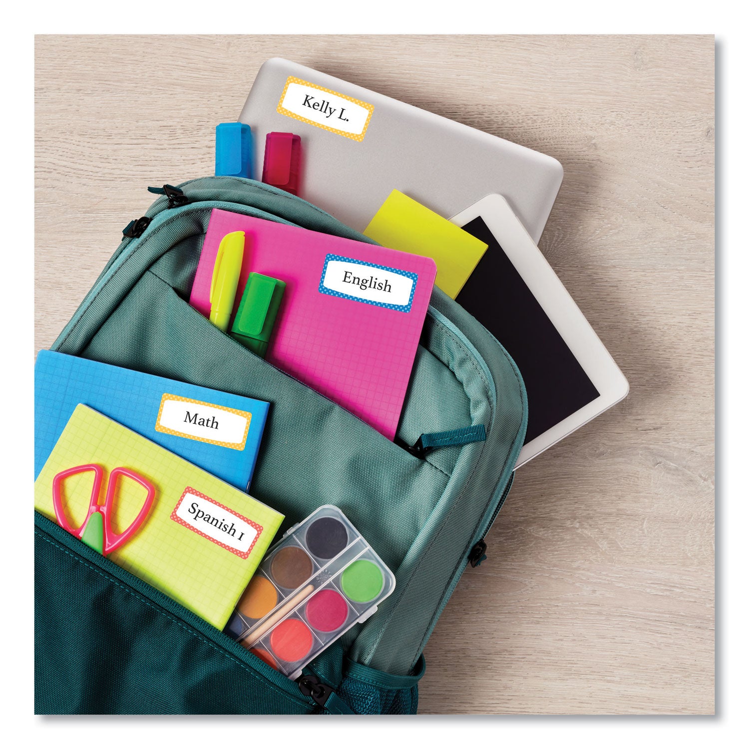 Avery® Avery Kids Handwritten Identification Labels, 1.75 X 0.75, Borders: Blue, Orange, Yellow, 12 Labels/sheet, 5 Sheets/pack