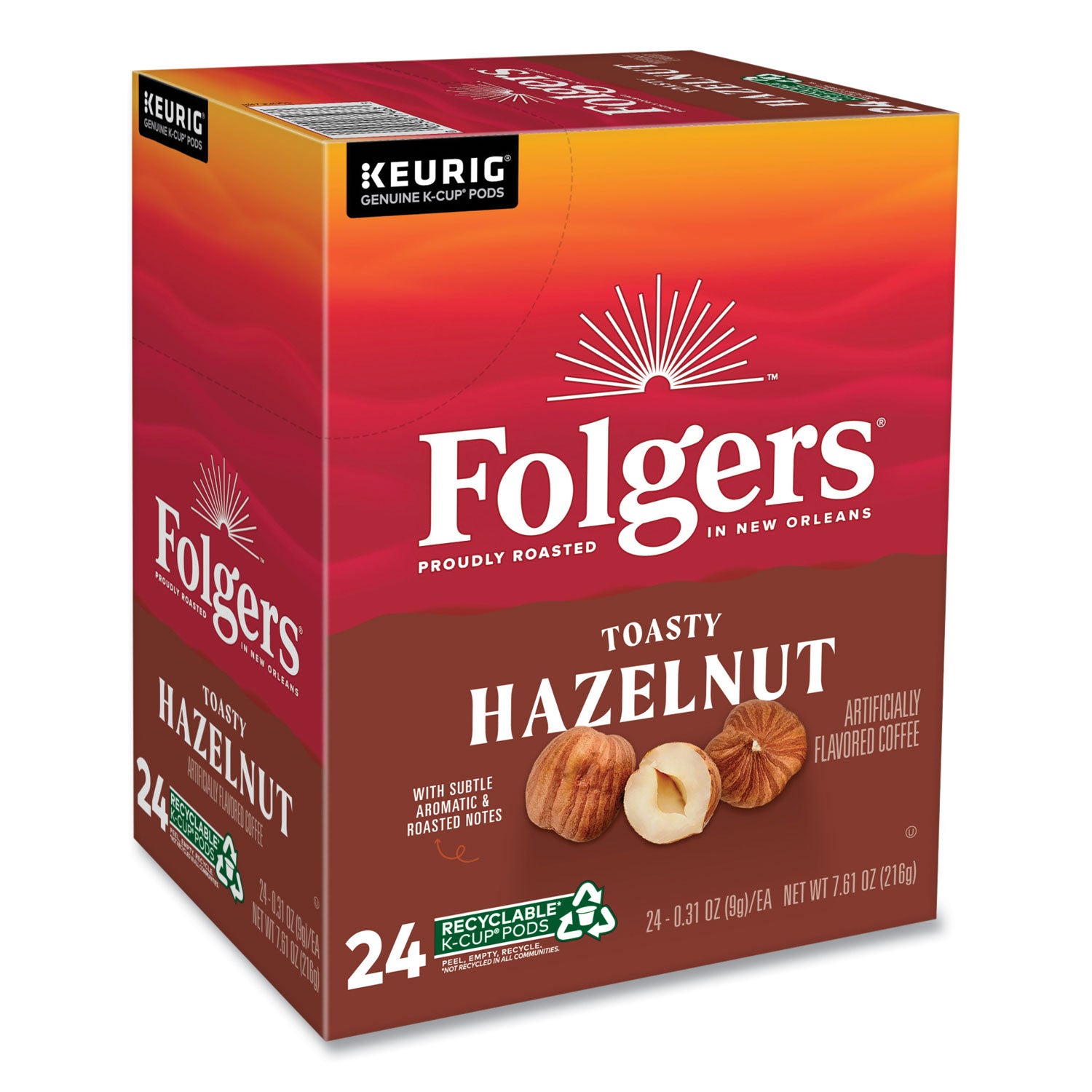 Folgers® Toasty Hazelnut Coffee K-Cups, 24/Box