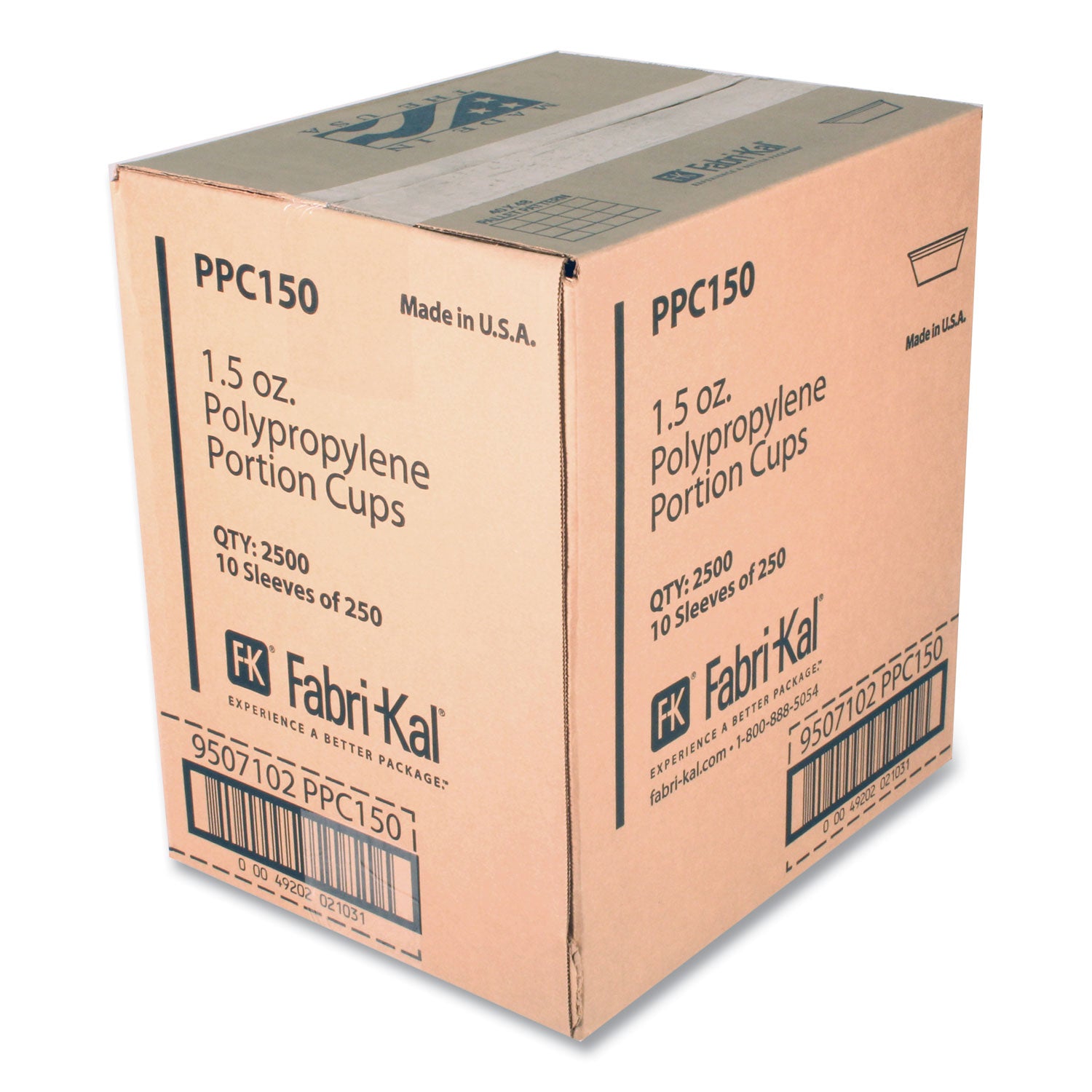 Fabri-Kal® Portion Cups, 1.5 oz, Plastic, Clear, 250/Sleeve, 10 Sleeves/Carton