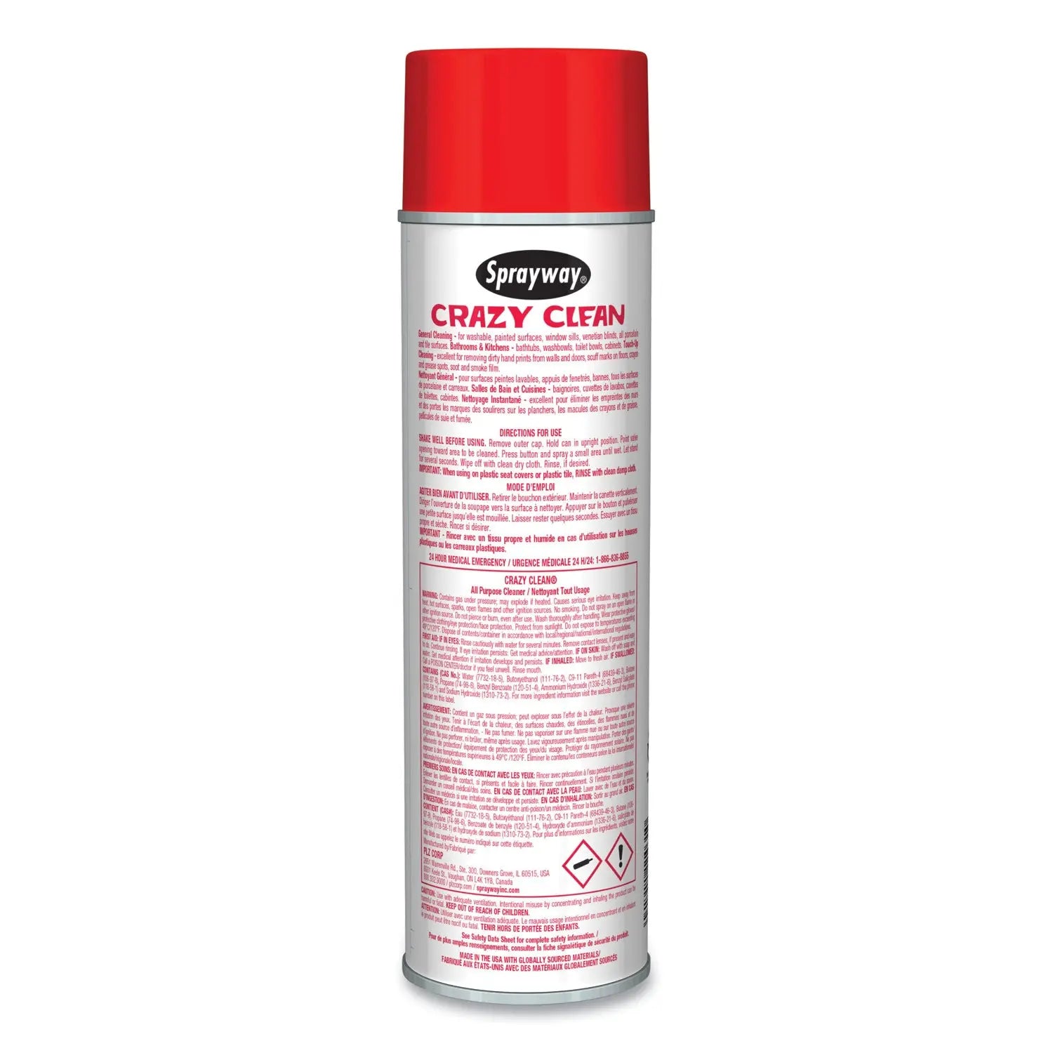 Crazy Clean All Purpose Cleaner, Floral Scent, 19 oz Aerosol Spray, Dozen Sprayway® Flipcost
