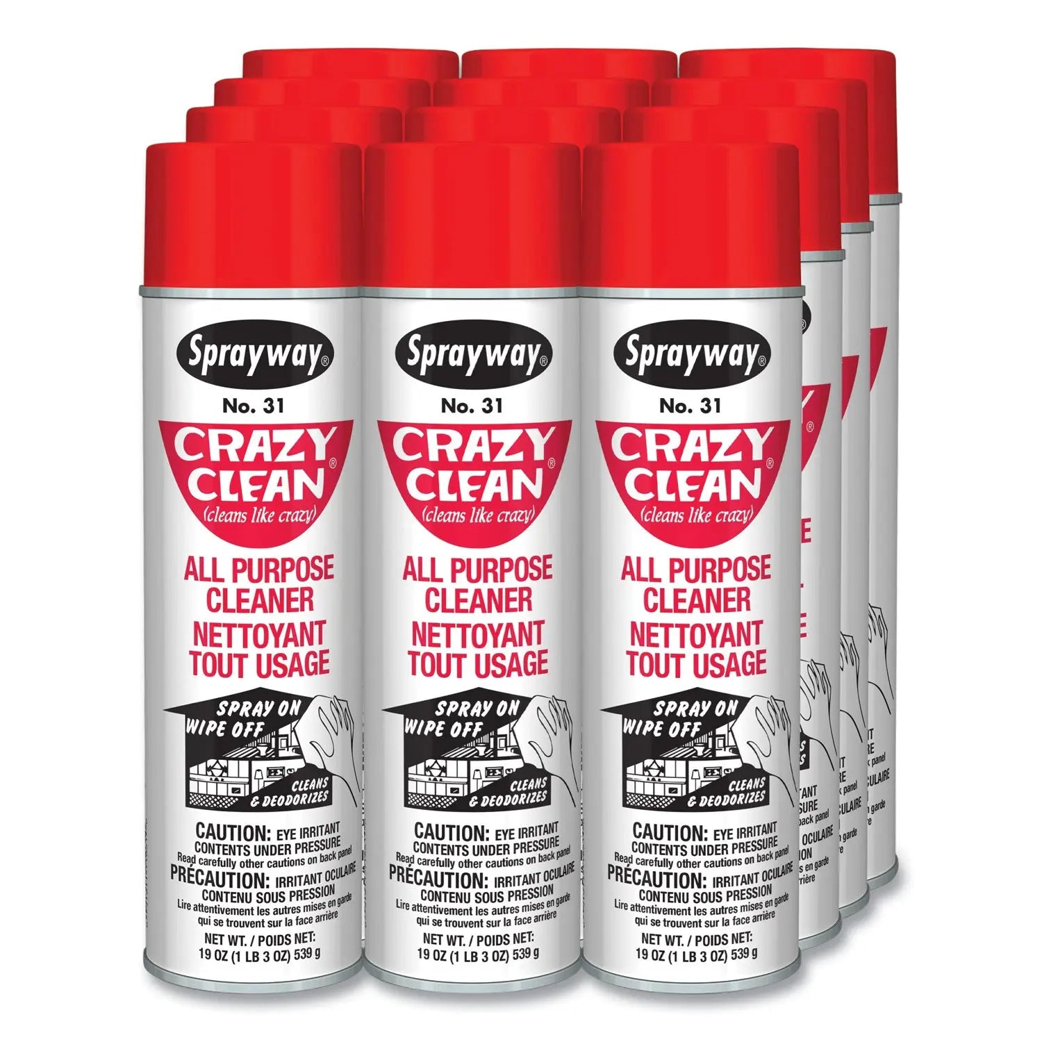 Crazy Clean All Purpose Cleaner, Floral Scent, 19 oz Aerosol Spray, Dozen Sprayway® Flipcost