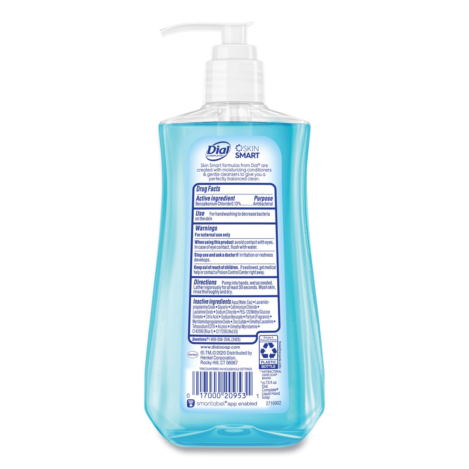 Dial® Antibacterial Liquid Hand Soap, Spring Water Scent, 11 oz, 12/Carton