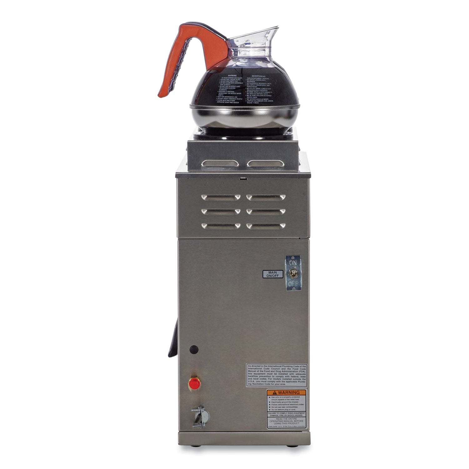 BUNN® AXIOM DV-3 12-Cup Dual-Voltage Coffee Brewer with 3 Warmers, Silver/Black