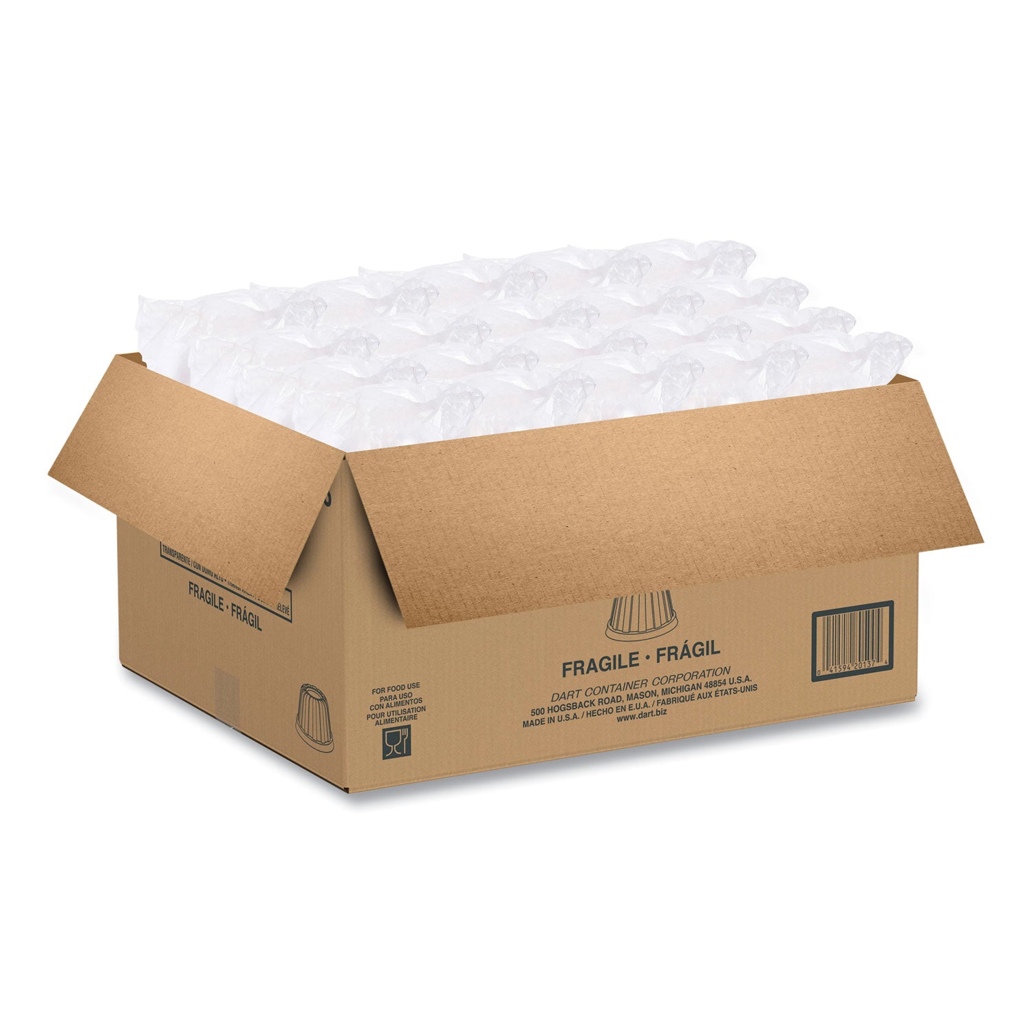 Dart® D-T Sundae/Cold Cup Lids, Fits 5 oz to 32 oz Cold Cups, Plastic, Clear, 50/Pack, 20 Packs/Carton