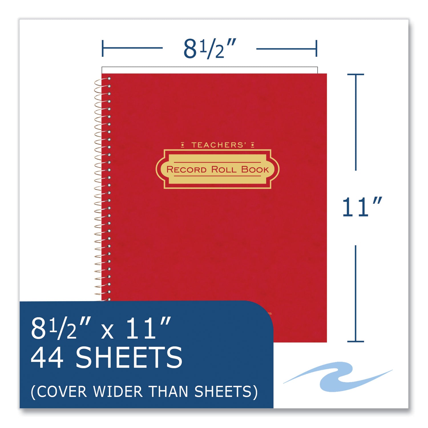Roaring Spring® Teacher's Record and Roll Book, 11 x 8.5, Randomly Assorted Cover Colors, 24/Carton