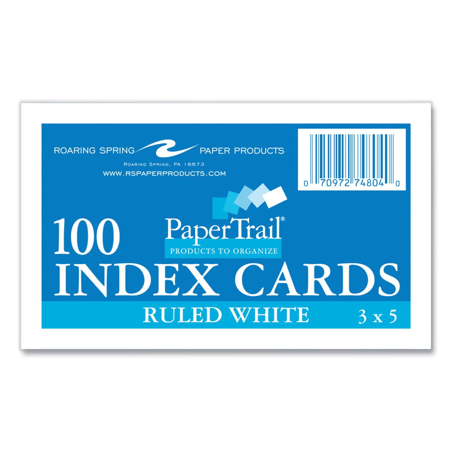 Roaring Spring® White Index Cards, Narrow Ruled, 3 x 5, White, 100 Cards/Pack, 36/Carton