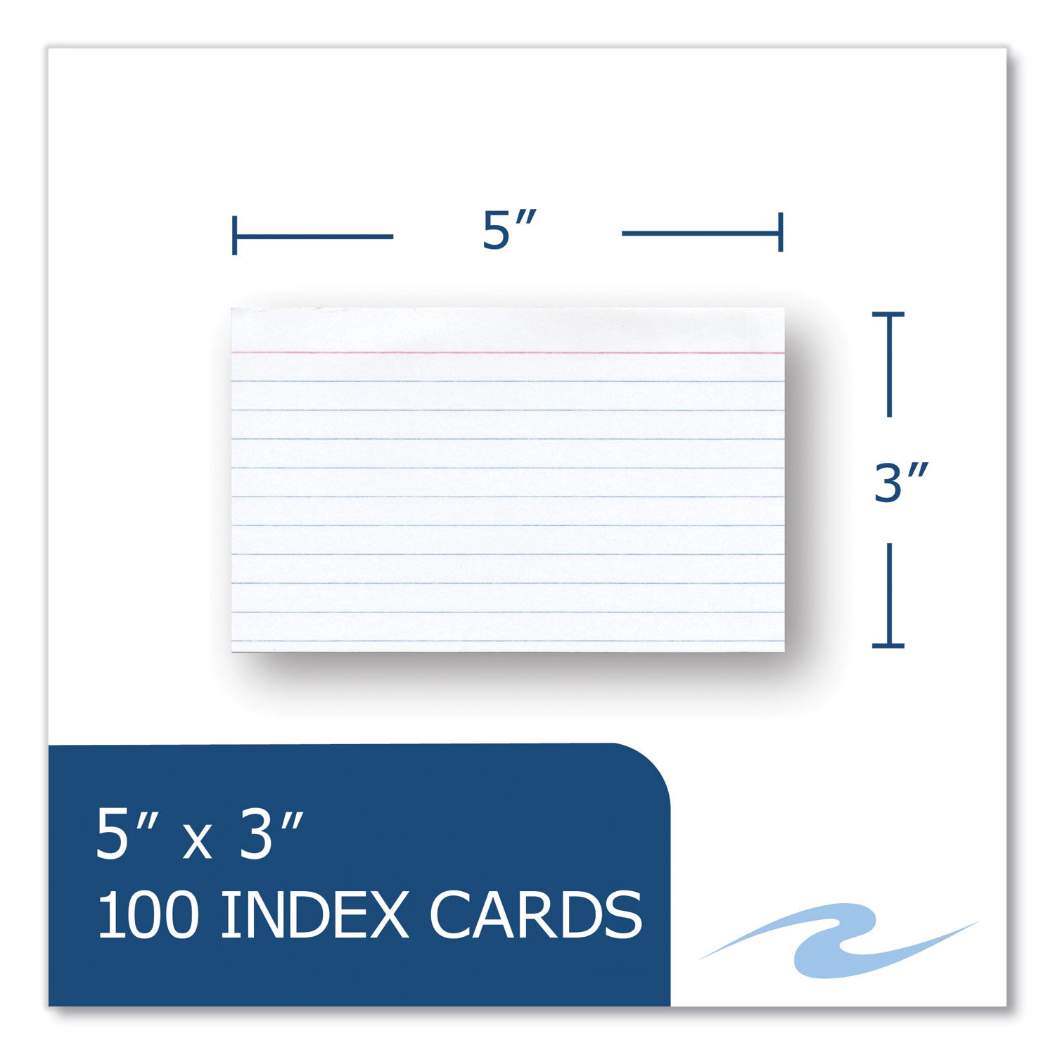 Roaring Spring® White Index Cards, Narrow Ruled, 3 x 5, White, 100 Cards/Pack, 36/Carton
