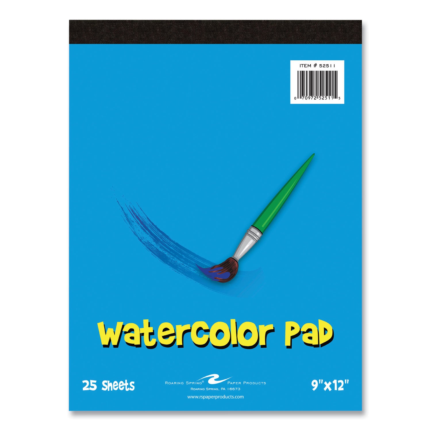 Roaring Spring® Kids Art Watercolor Notepad, 25 White 9 x 12 Sheets, 24/Carton