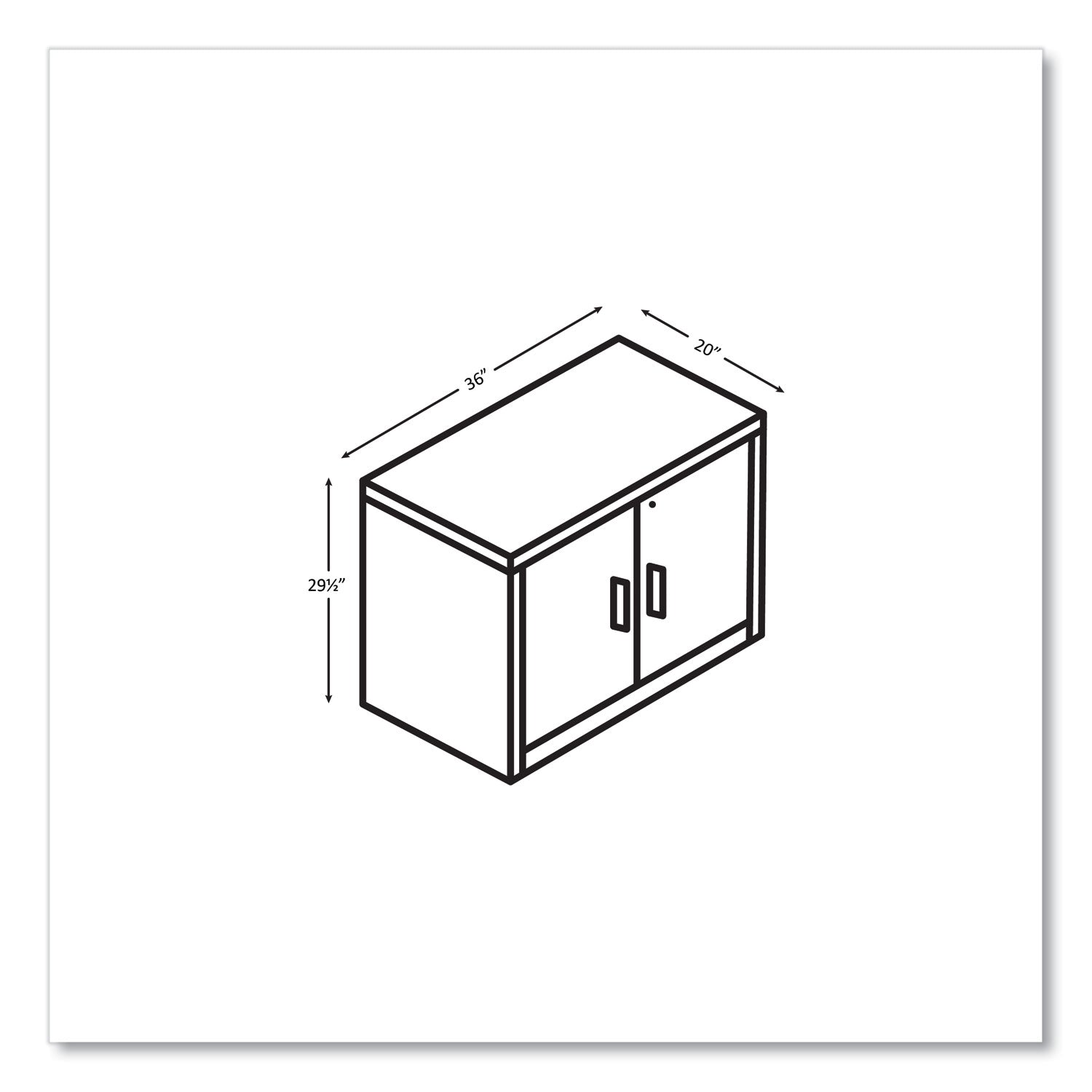 HON® 10500 Series Storage Cabinet with Doors, Two Shelves, 36" x 20" x 29.5", Pinnacle