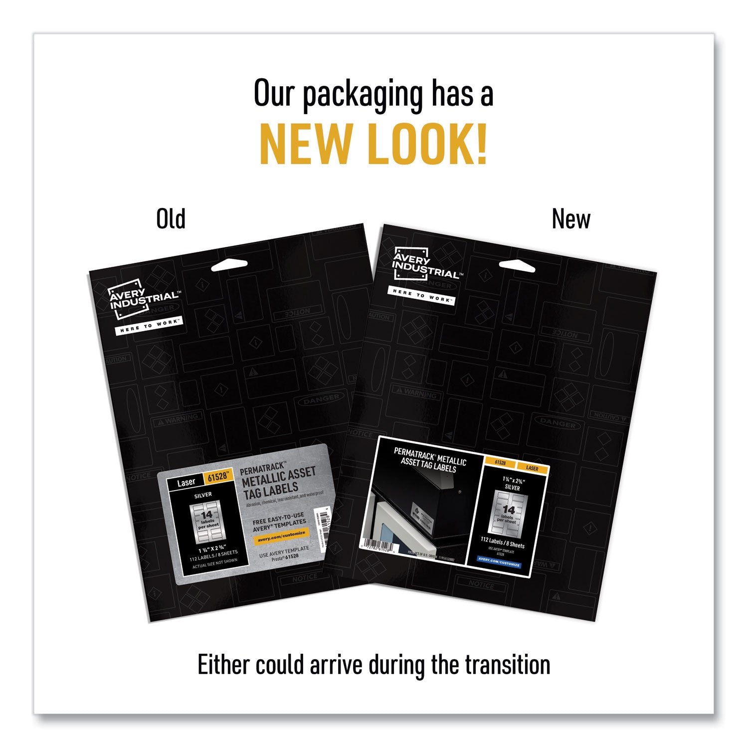 Avery® Permatrack Metallic Asset Tag Labels, Laser Printers, 1.25 X 2.75, Silver, 14/sheet, 8 Sheets/pack