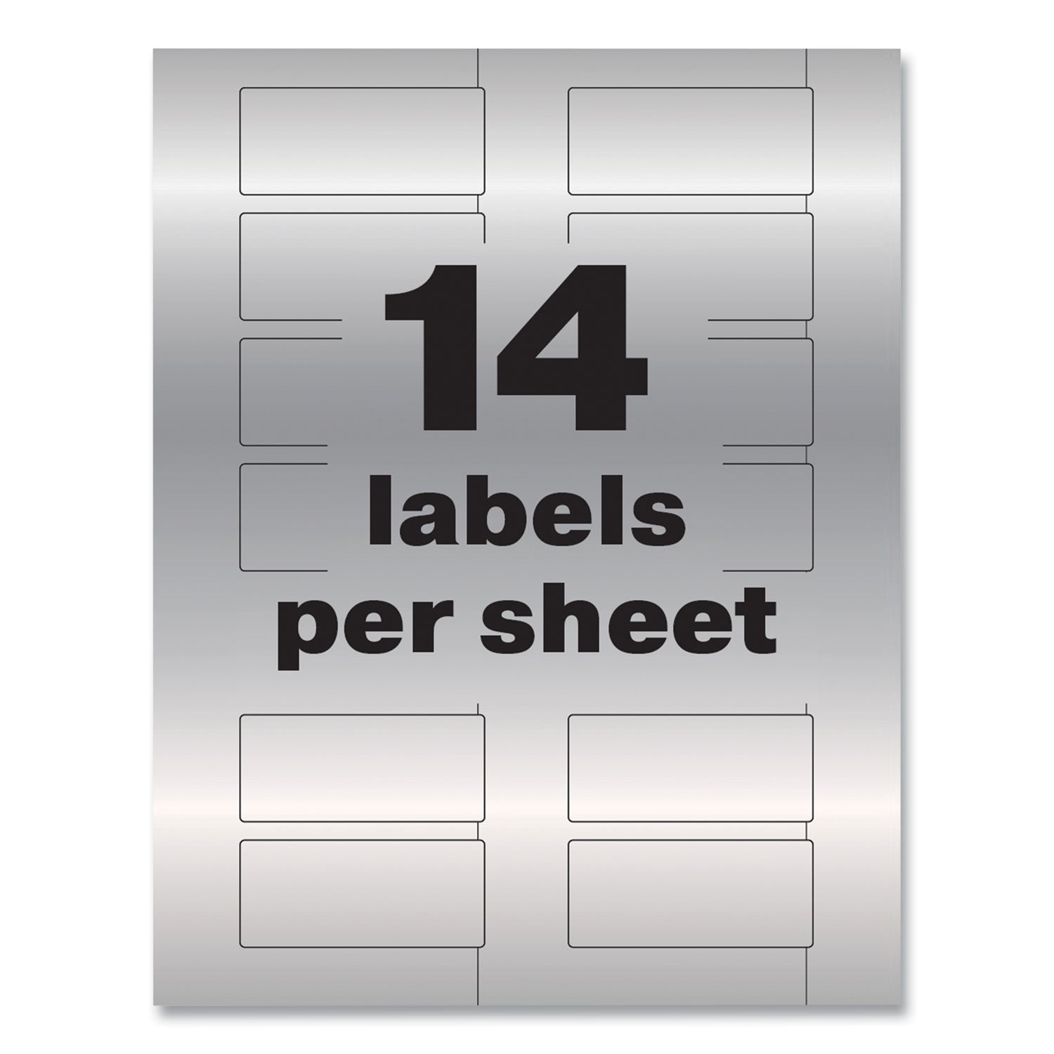 Avery® Permatrack Metallic Asset Tag Labels, Laser Printers, 1.25 X 2.75, Silver, 14/sheet, 8 Sheets/pack