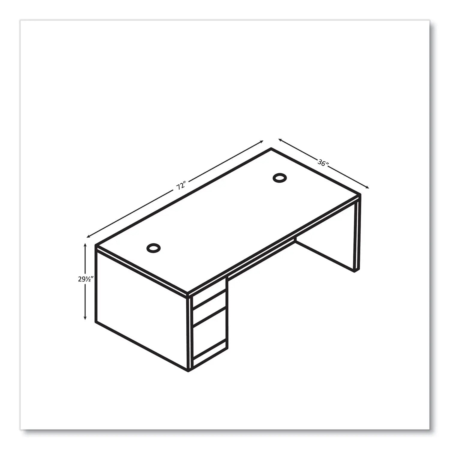 10500 Series Single Full-Height Pedestal Desk, Left: Box/Box/File, 72" x 36" x 29.5", Kingswood Walnut HON® Flipcost