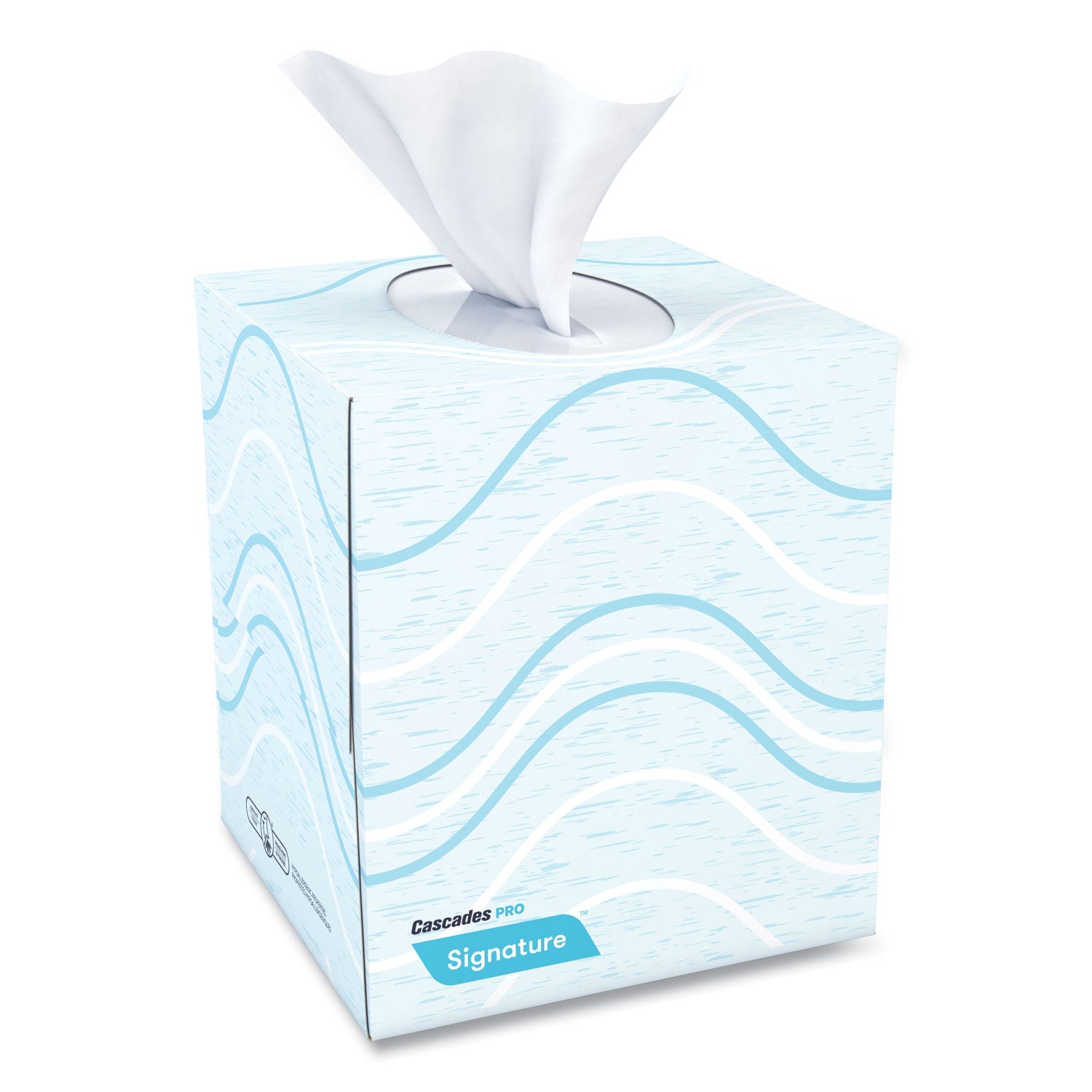 Cascades PRO Signature Facial Tissue, 2-Ply, White, Cube, 90 Sheets/box, 36 Boxes/carton