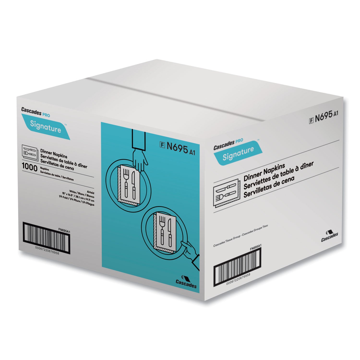 Cascades PRO Signature Airlaid Dinner Napkins/guest Hand Towels, 1-Ply, 15 X 16.5, 1,000/carton