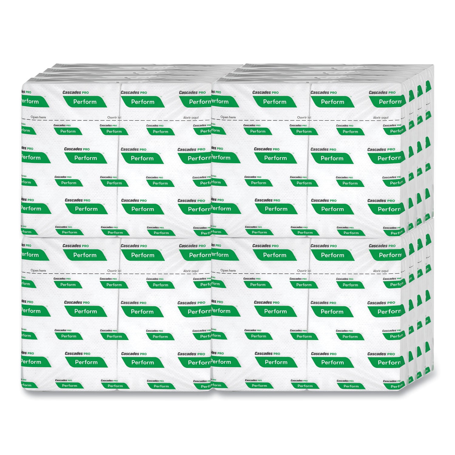 Cascades PRO Perform Interfold Napkins, 1-Ply, 6.5 X 4.25, White, 376/pack, 16 Packs/carton