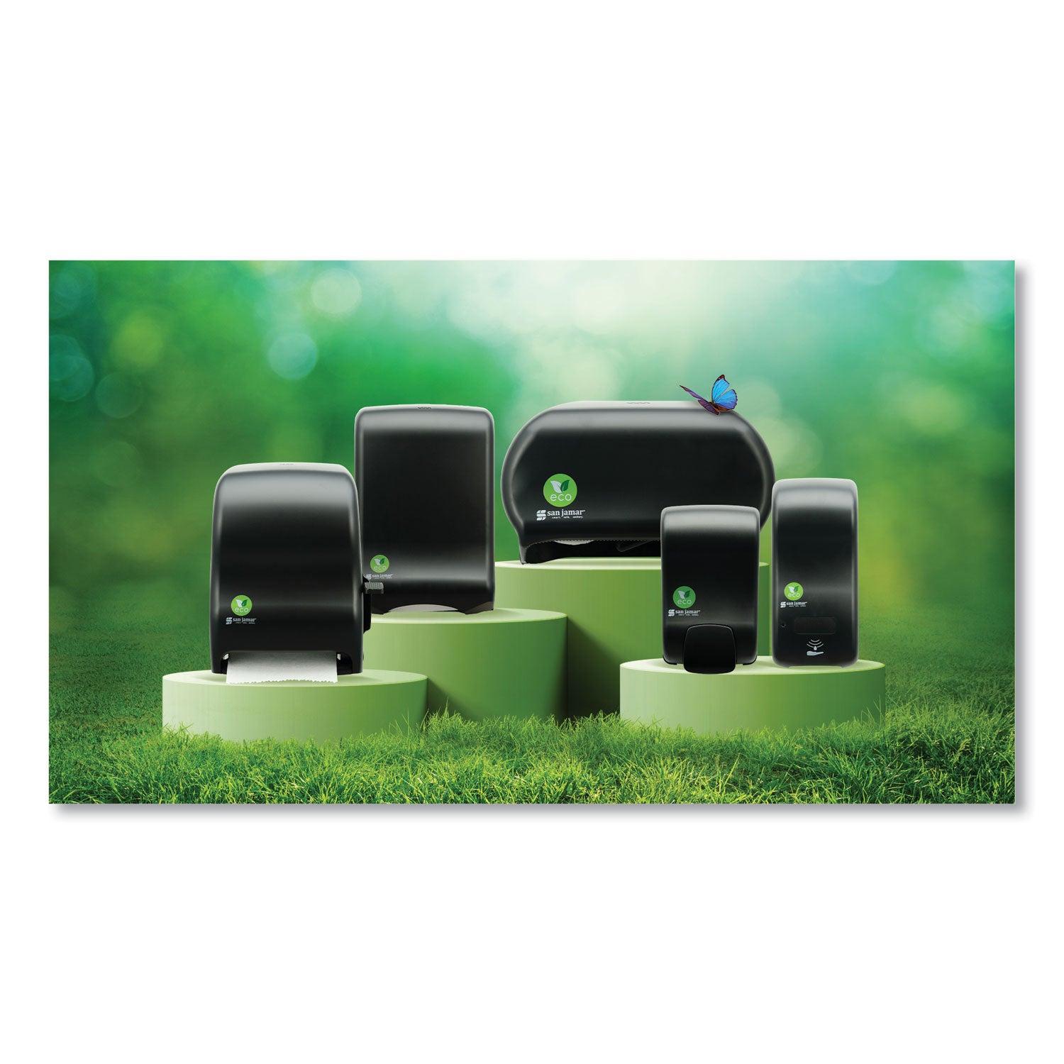 San Jamar® Ecological Green Tissue Dispenser, 16.75 x 5.25 x 12.25, Black