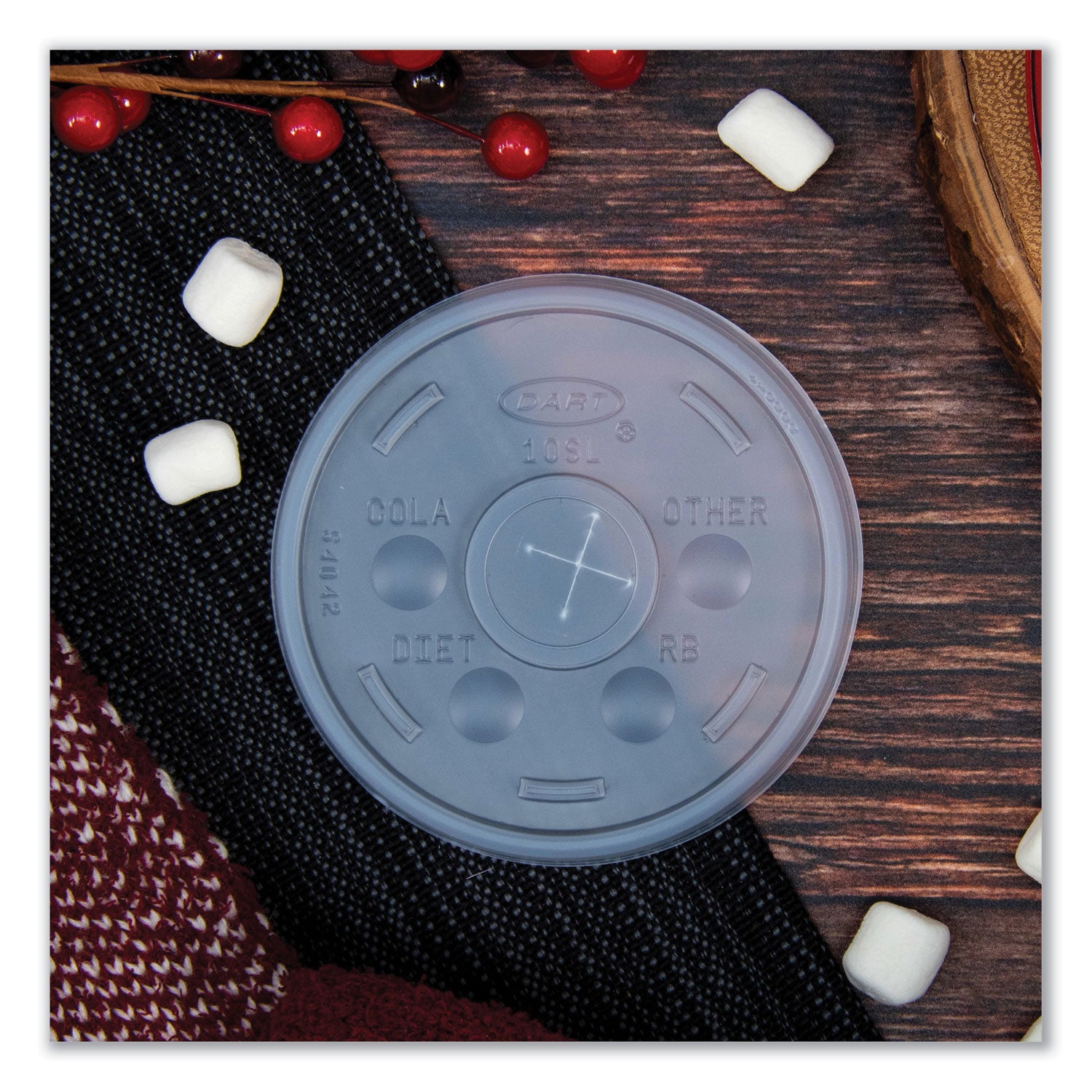 Dart® Plastic Cold Cup Lids, Fits 10 oz Cold Cups, Translucent, 100/Pack, 10 Packs/Carton