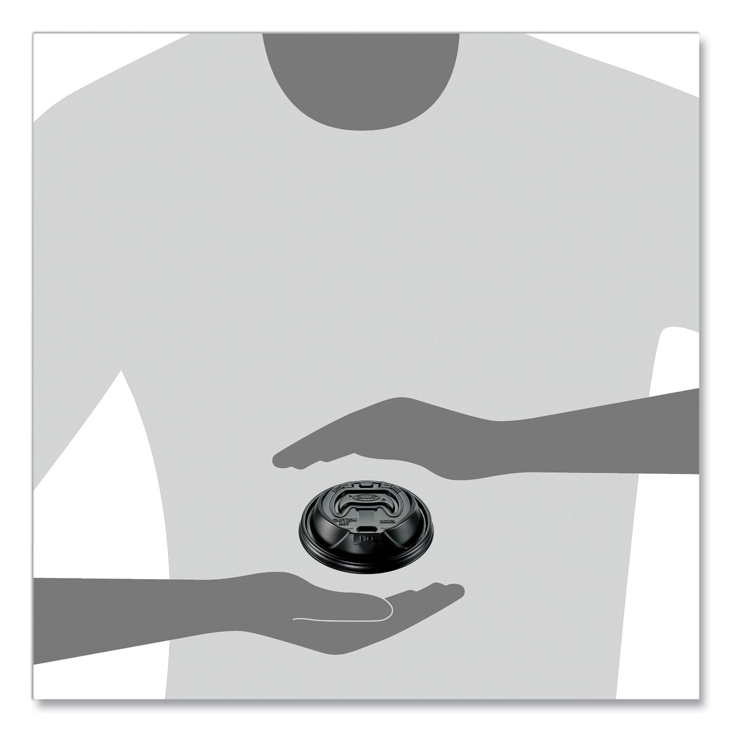 Dart® Optima Reclosable Lid, Fits 12 oz to 24 oz Hot Cups, Plastic, Black, 100/Pack, 10 Packs/Carton