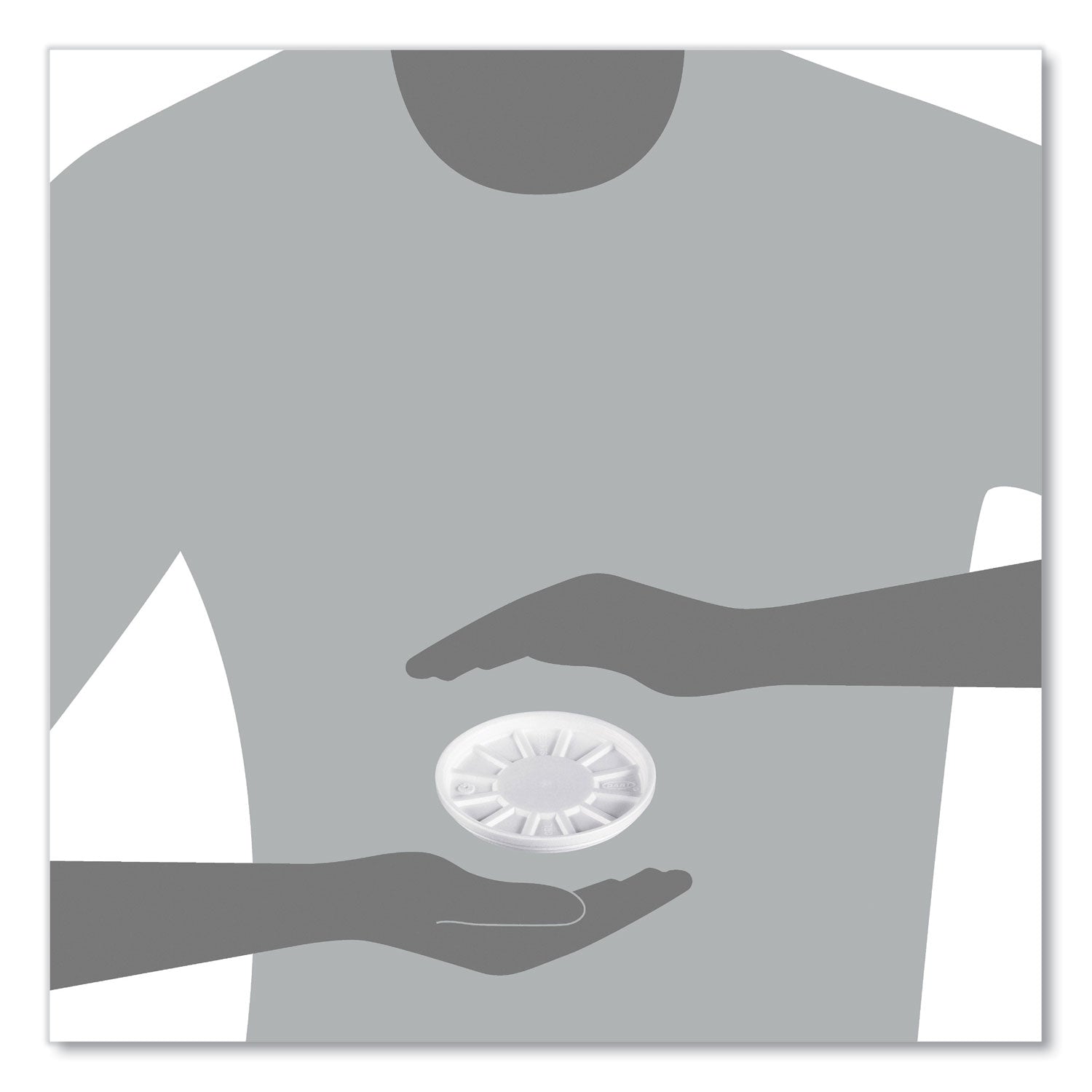 Dart® Vented Foam Lids, Fits 6 oz to 32 oz Hot Cups, White, 50/Pack, 10 Packs/Carton