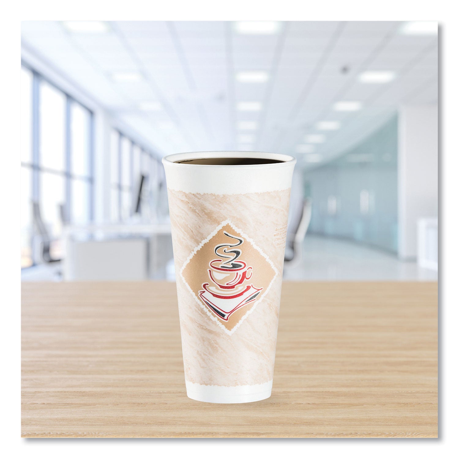 Dart® Cafe G Foam Hot/cold Cups, 20 Oz, Brown/red/white, 20/pack