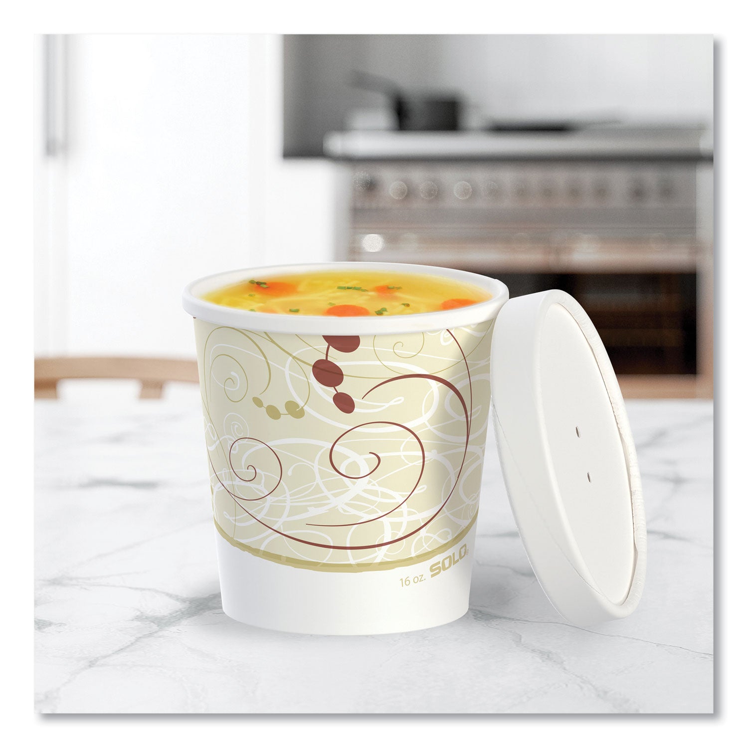 SOLO® Flexstyle Double Poly Food Combo Packs, 16 oz, Symphony, Paper, 25 Combos/Sleeve, 10 Sleeves/Carton