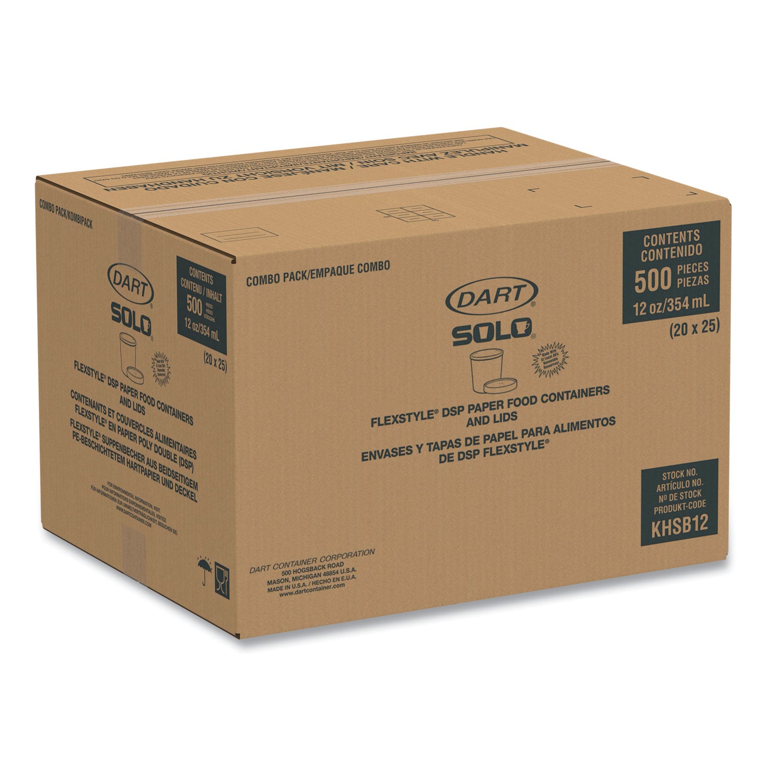 SOLO® Flexstyle Double Poly Food Combo Packs, 12 oz, Symphony, Paper, 250/Carton